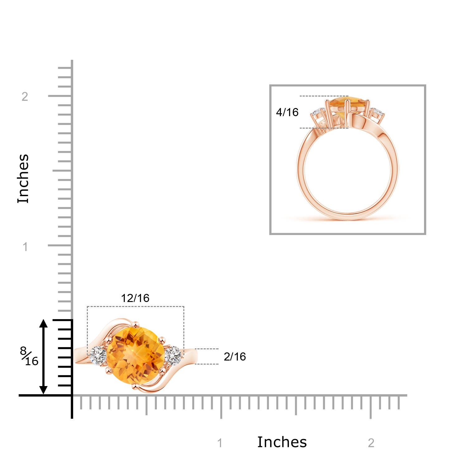 AA - Citrine / 3.27 CT / 14 KT Rose Gold