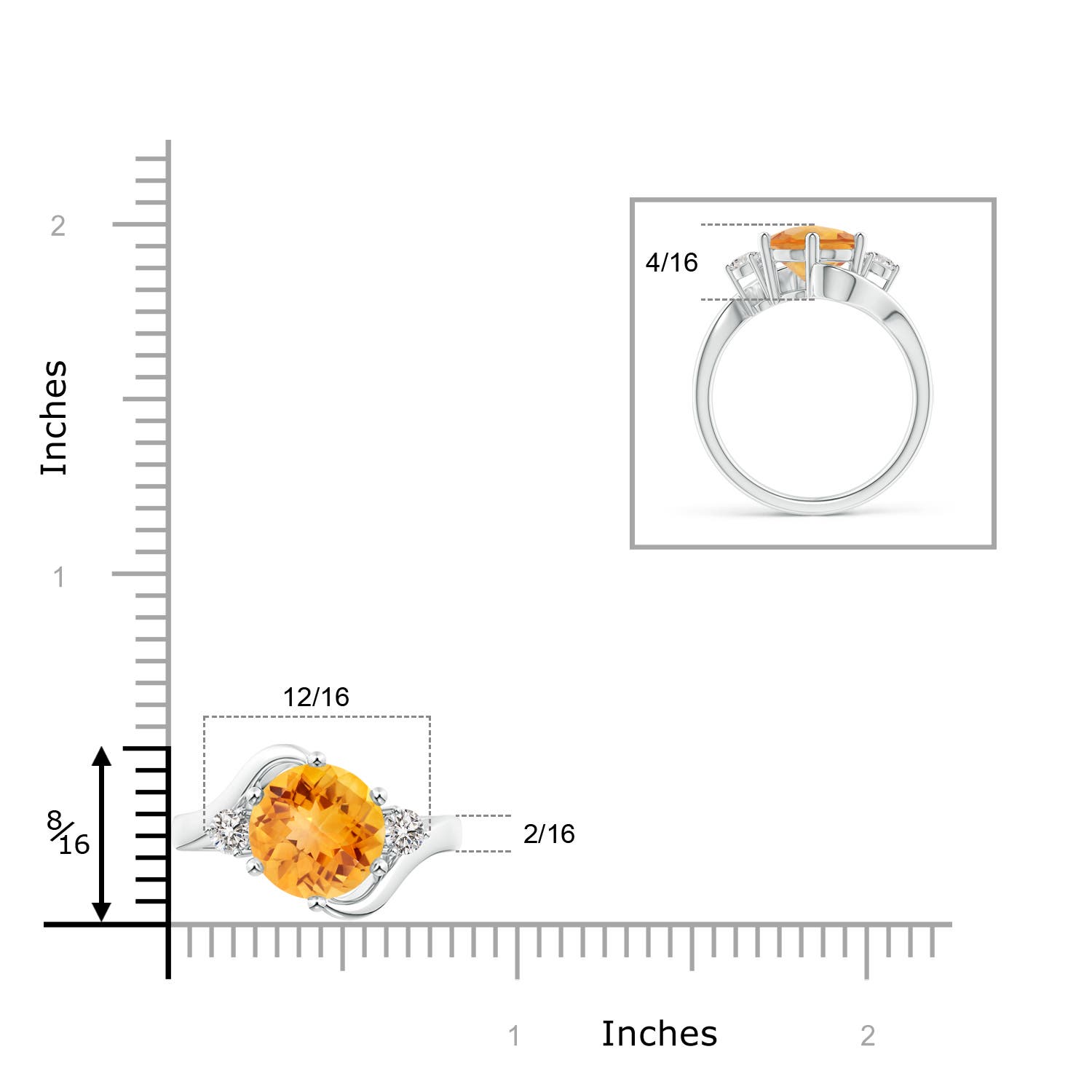 AA - Citrine / 3.27 CT / 14 KT White Gold