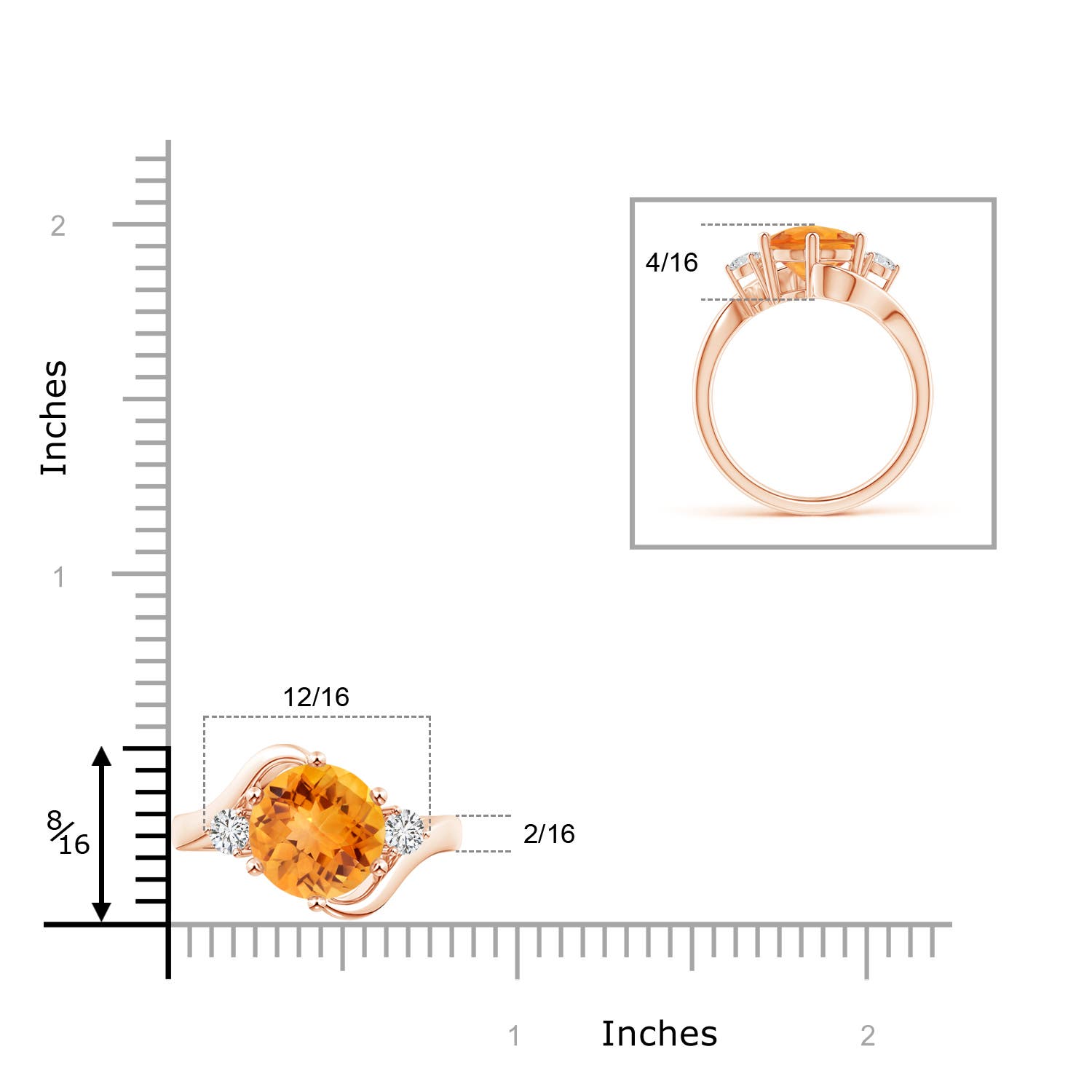 AAA - Citrine / 3.27 CT / 14 KT Rose Gold