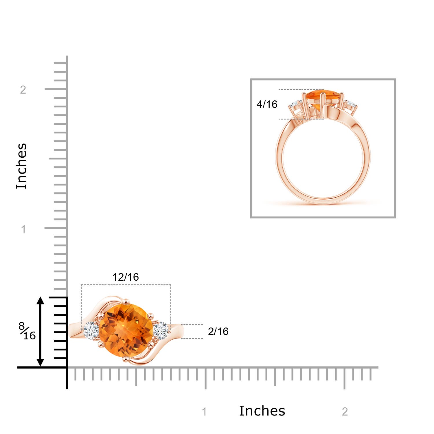 AAAA - Citrine / 3.27 CT / 14 KT Rose Gold