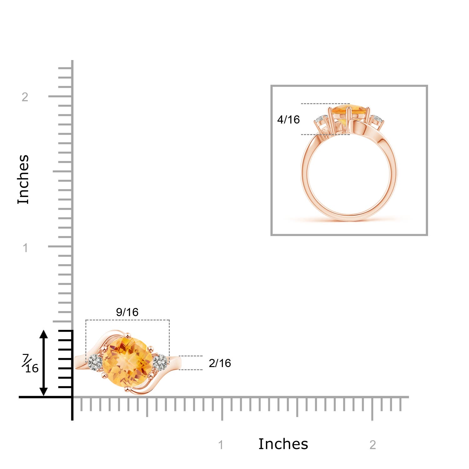 A - Citrine / 1.84 CT / 14 KT Rose Gold