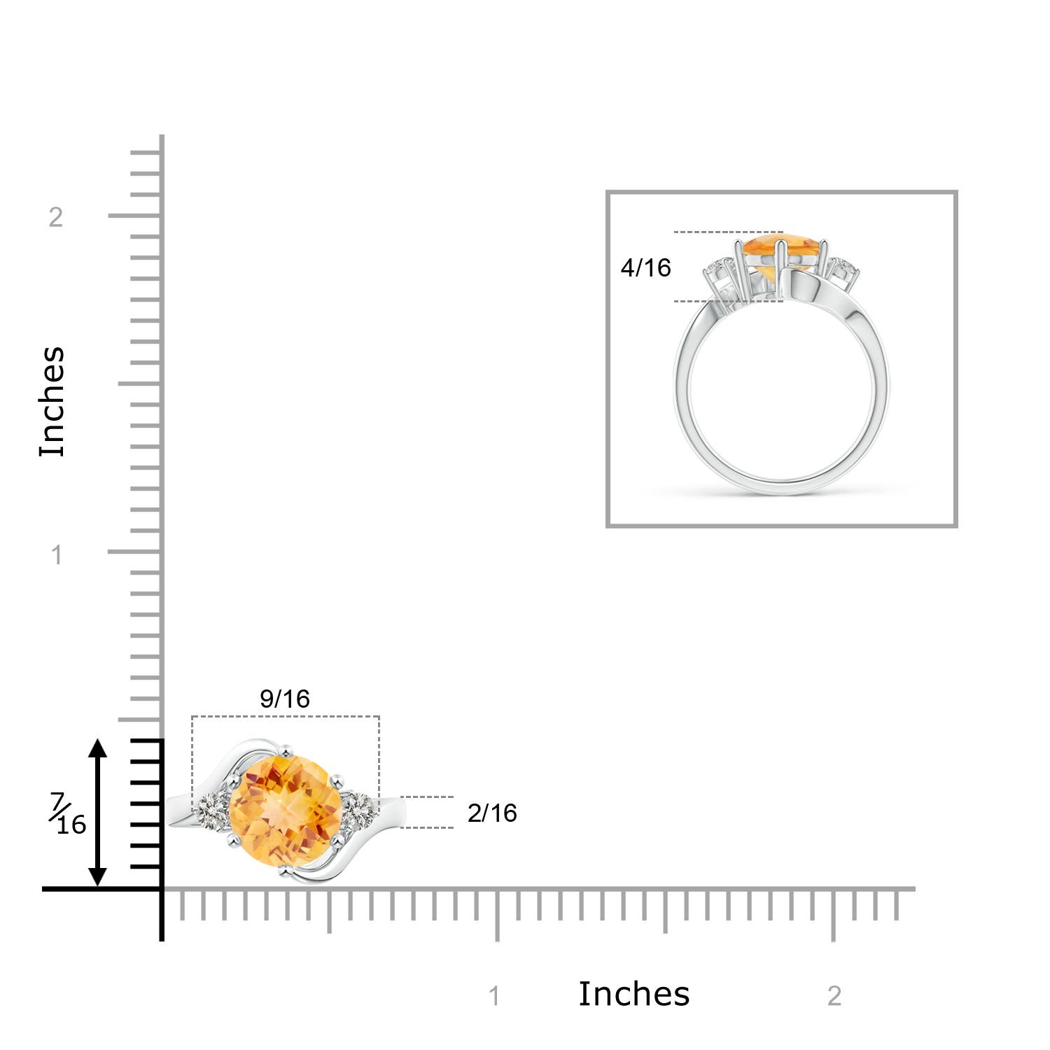 A - Citrine / 1.84 CT / 14 KT White Gold