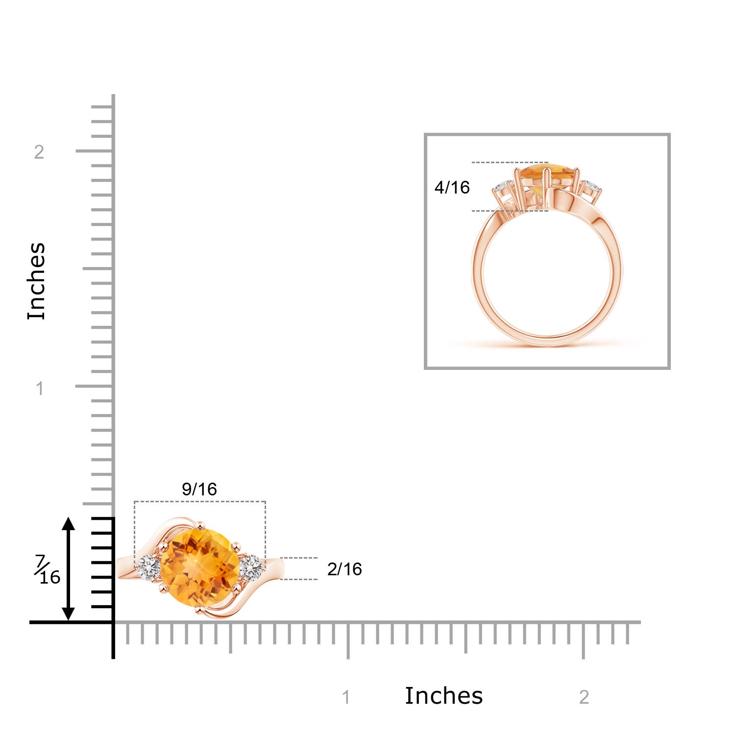 AA - Citrine / 1.84 CT / 14 KT Rose Gold