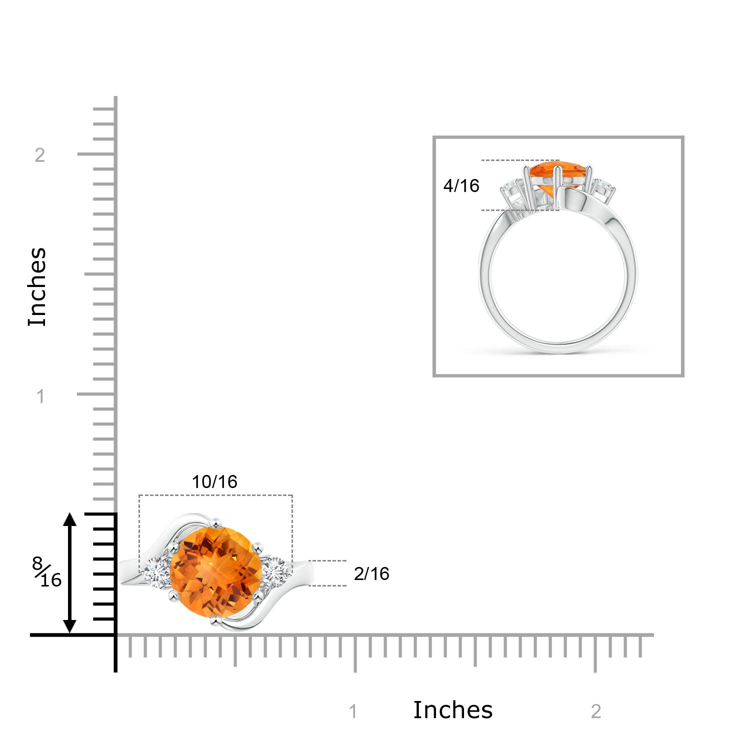 AAAA - Citrine / 2.31 CT / 14 KT White Gold