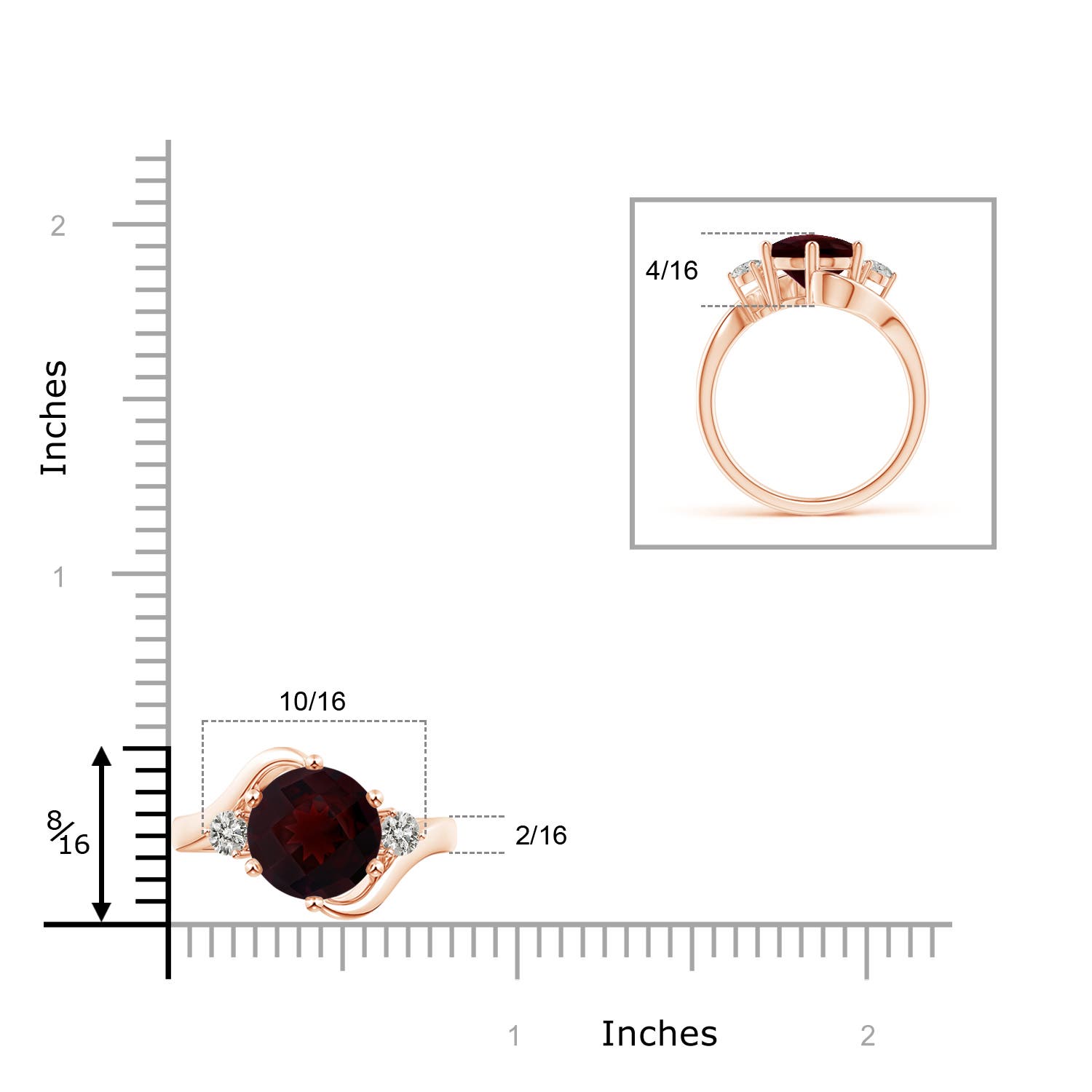 A - Garnet / 2.86 CT / 14 KT Rose Gold