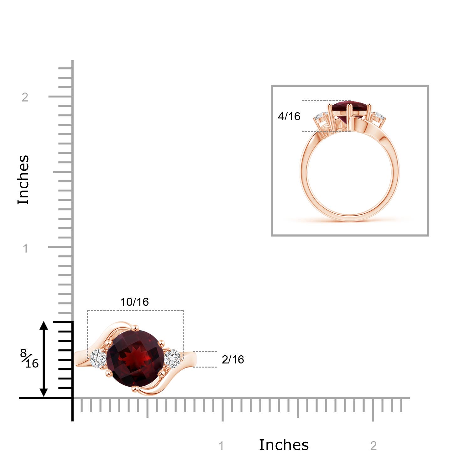 AAA - Garnet / 2.86 CT / 14 KT Rose Gold