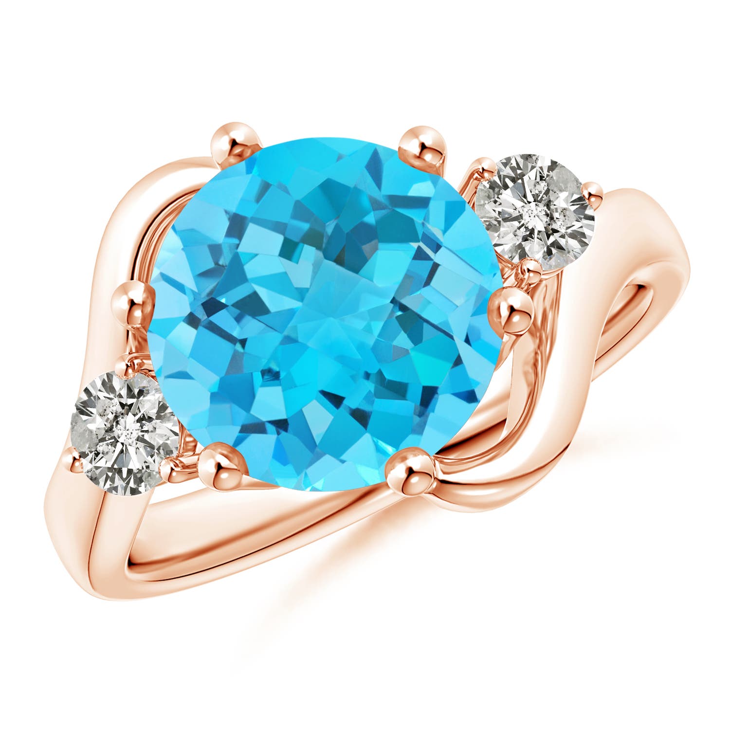 A - Swiss Blue Topaz / 4.47 CT / 14 KT Rose Gold