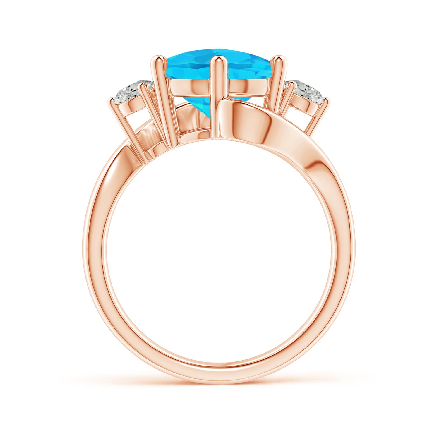 A - Swiss Blue Topaz / 4.47 CT / 14 KT Rose Gold