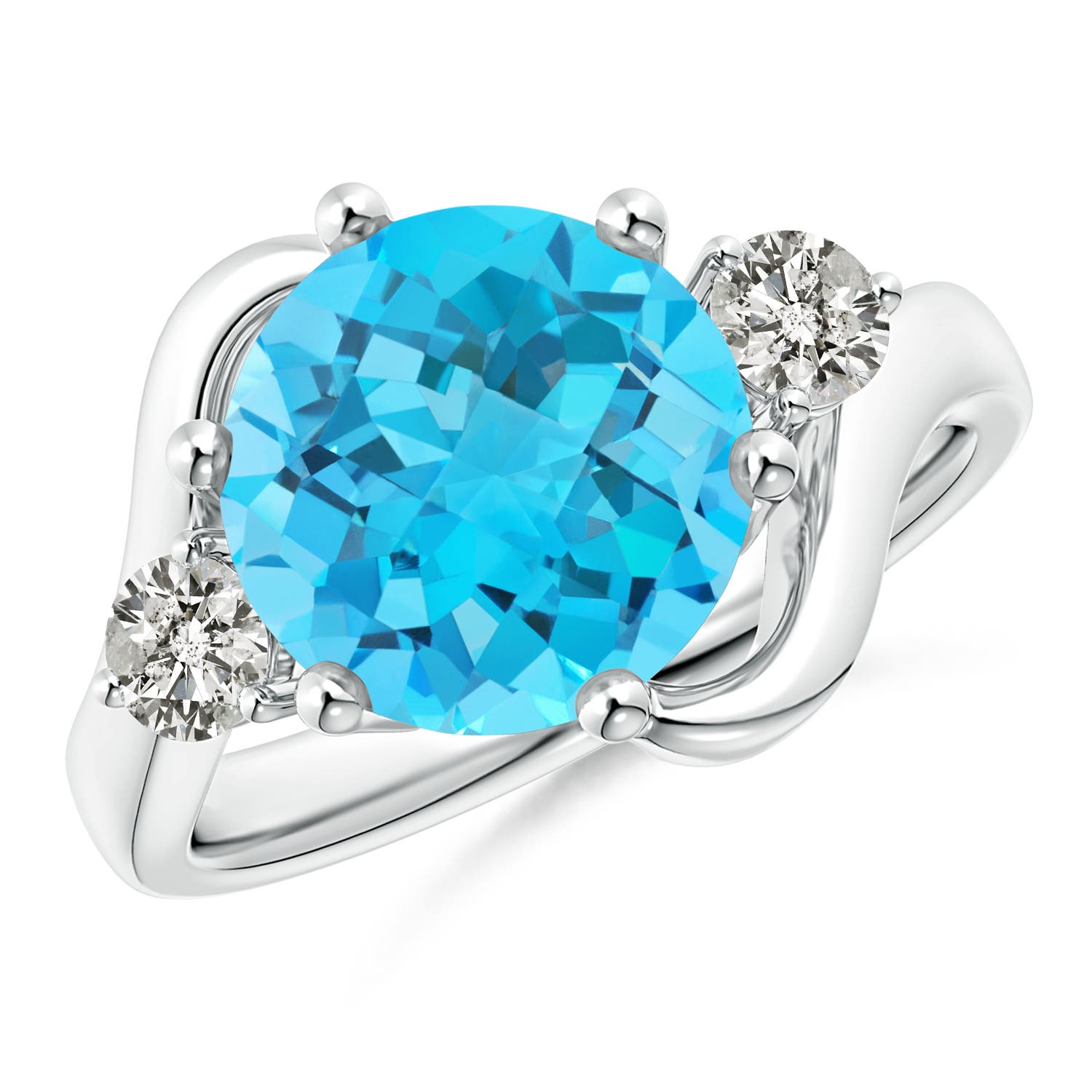 A - Swiss Blue Topaz / 4.47 CT / 14 KT White Gold