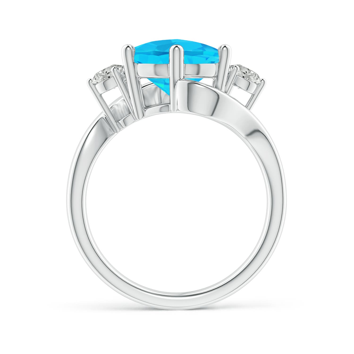 A - Swiss Blue Topaz / 4.47 CT / 14 KT White Gold