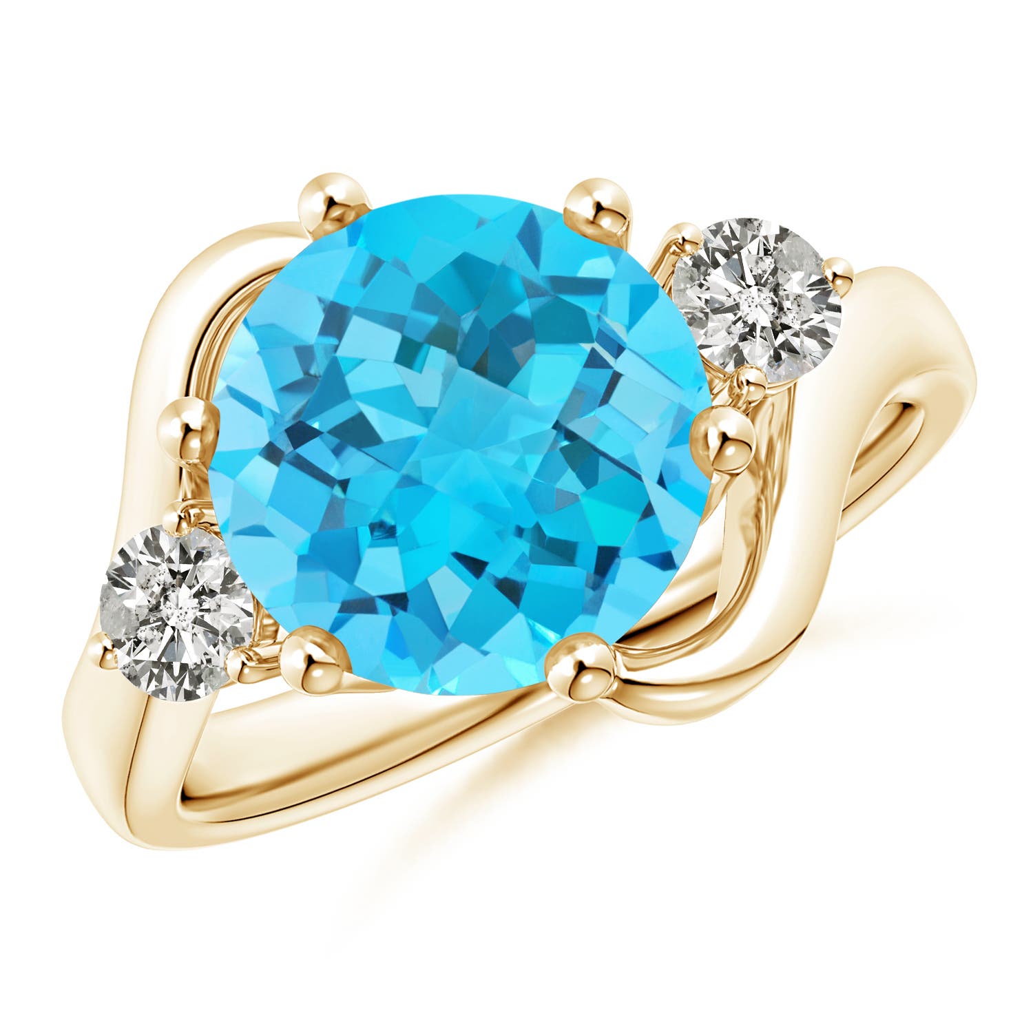 A - Swiss Blue Topaz / 4.47 CT / 14 KT Yellow Gold