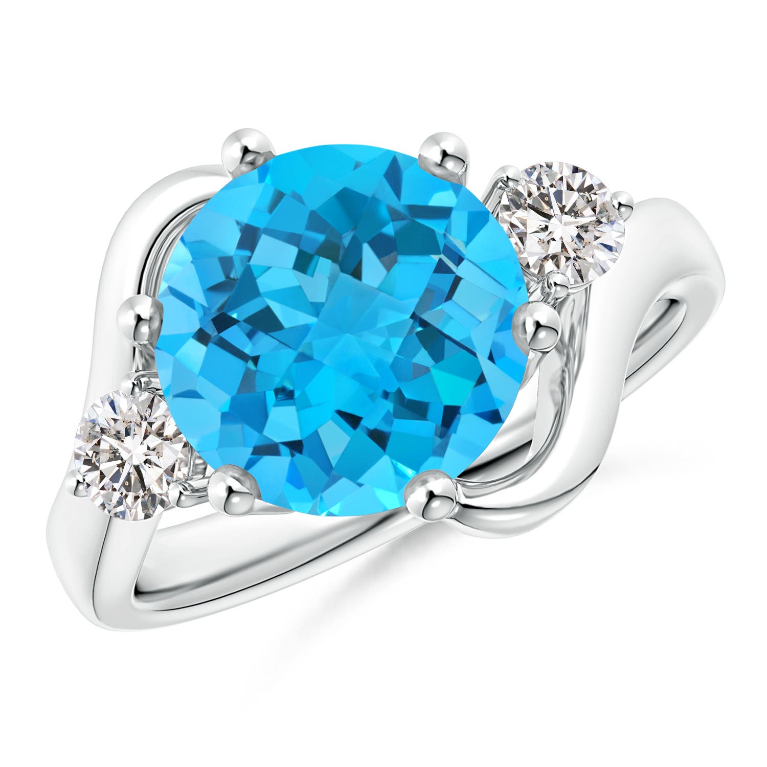 AA - Swiss Blue Topaz / 4.47 CT / 14 KT White Gold