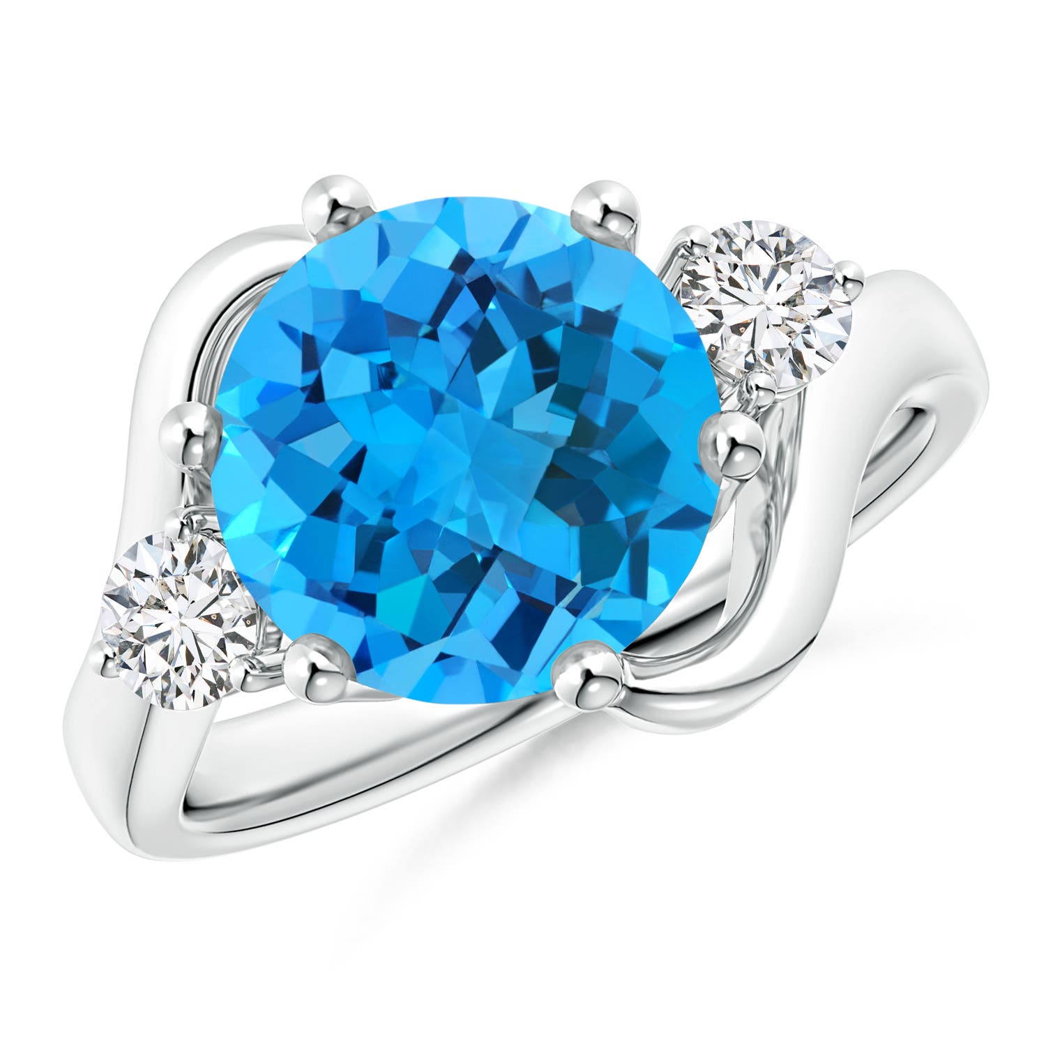 AAA - Swiss Blue Topaz / 4.47 CT / 14 KT White Gold