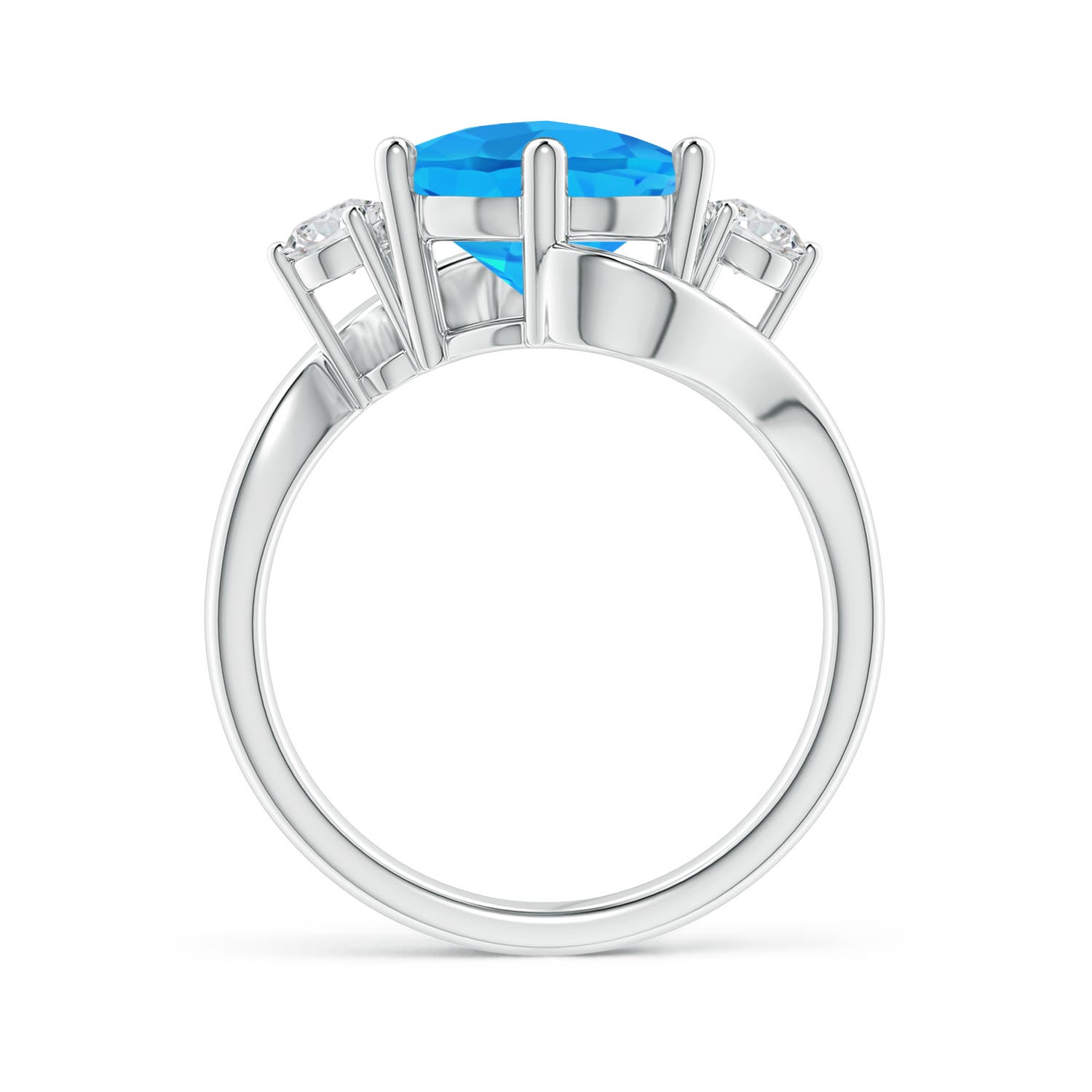 AAA - Swiss Blue Topaz / 4.47 CT / 14 KT White Gold