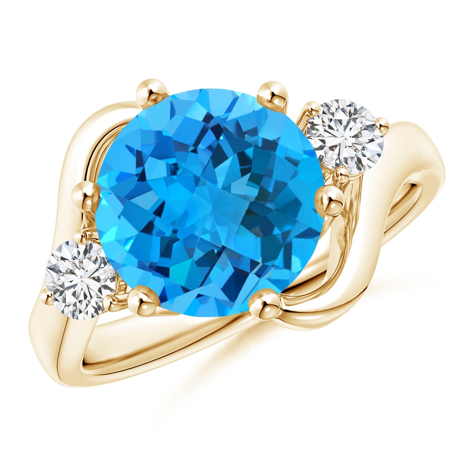 AAA - Swiss Blue Topaz / 4.47 CT / 14 KT Yellow Gold