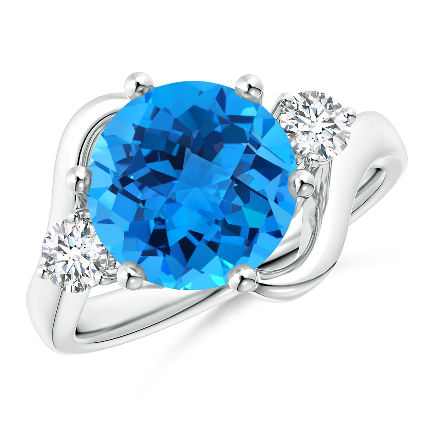 AAAA - Swiss Blue Topaz / 4.47 CT / 14 KT White Gold