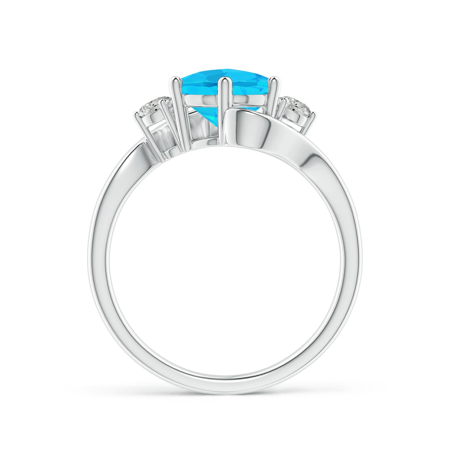 A - Swiss Blue Topaz / 2.39 CT / 14 KT White Gold