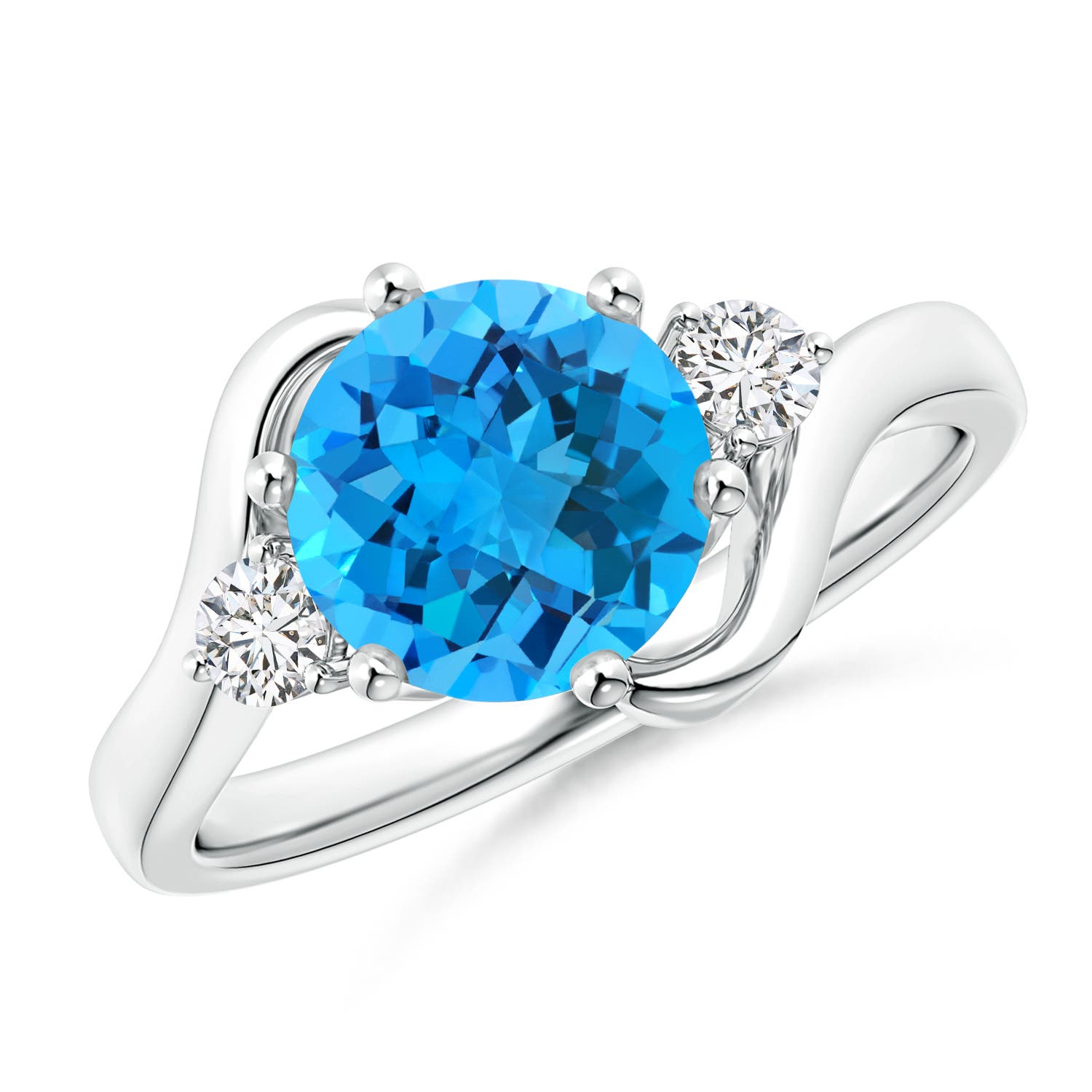 AAA - Swiss Blue Topaz / 2.39 CT / 14 KT White Gold