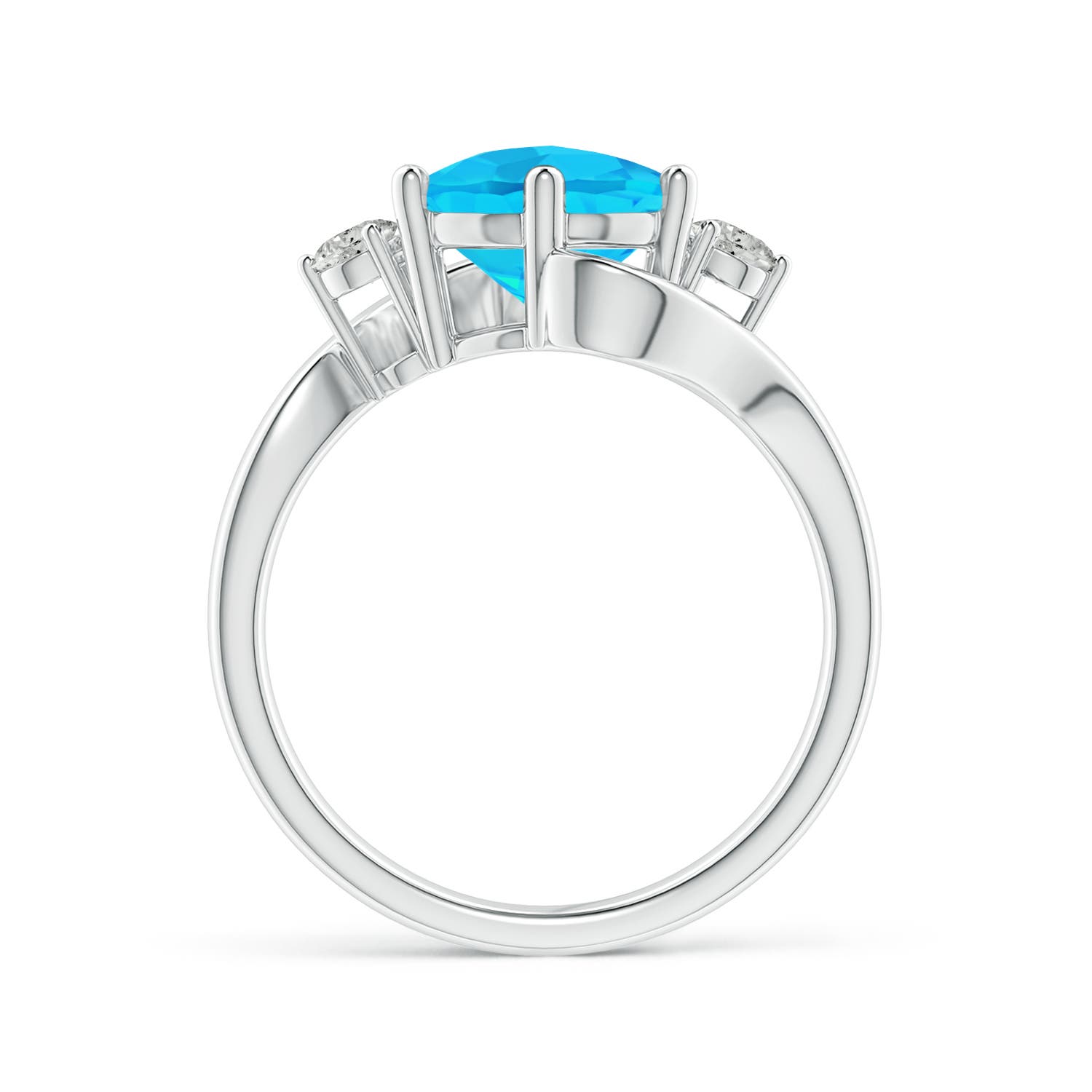 A - Swiss Blue Topaz / 3.96 CT / 14 KT White Gold