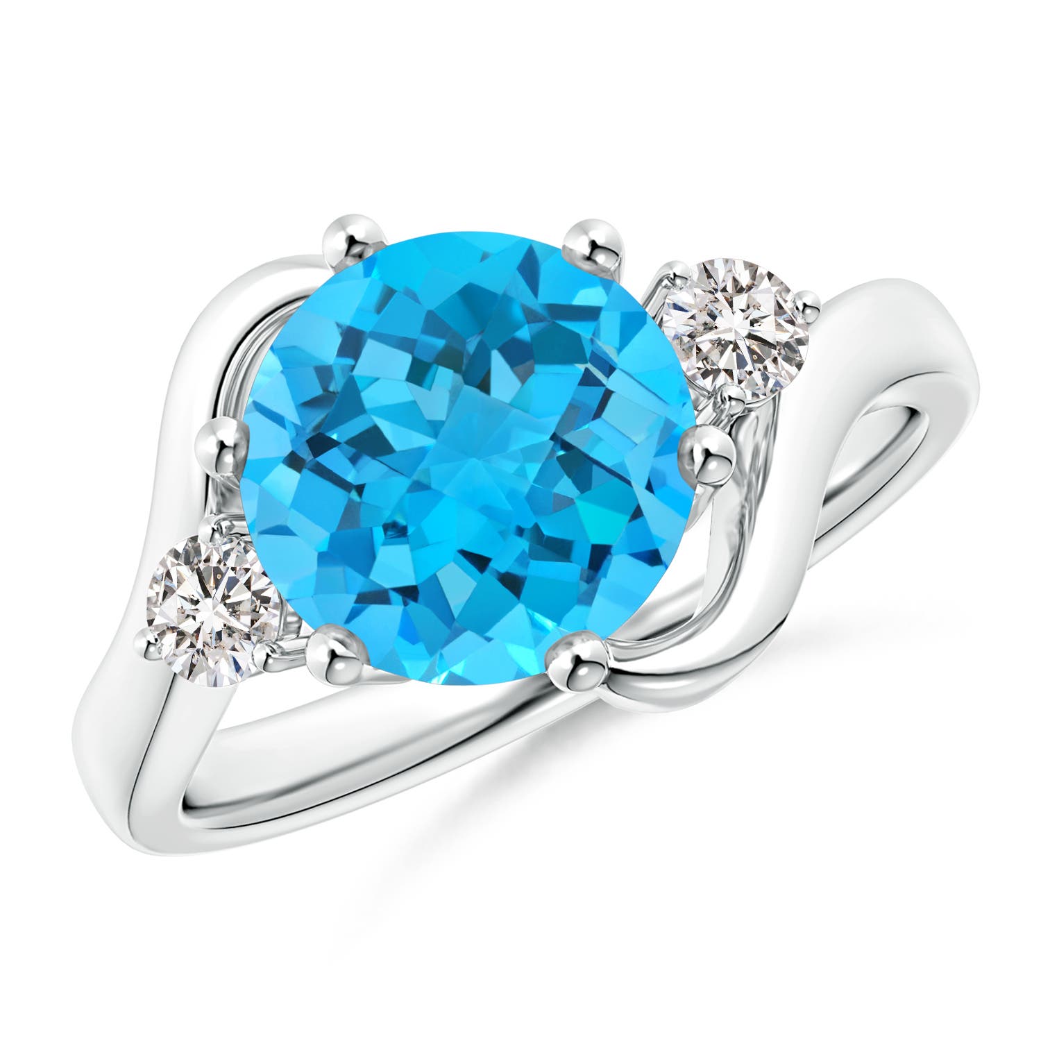 AA - Swiss Blue Topaz / 3.96 CT / 14 KT White Gold