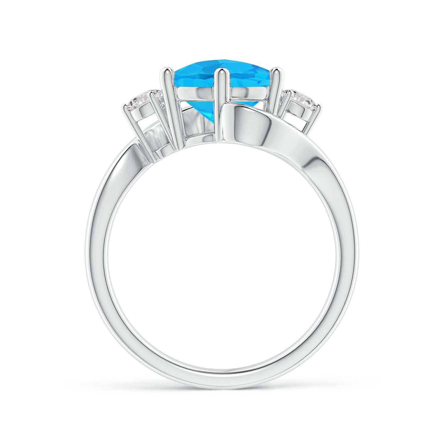 AA - Swiss Blue Topaz / 3.96 CT / 14 KT White Gold