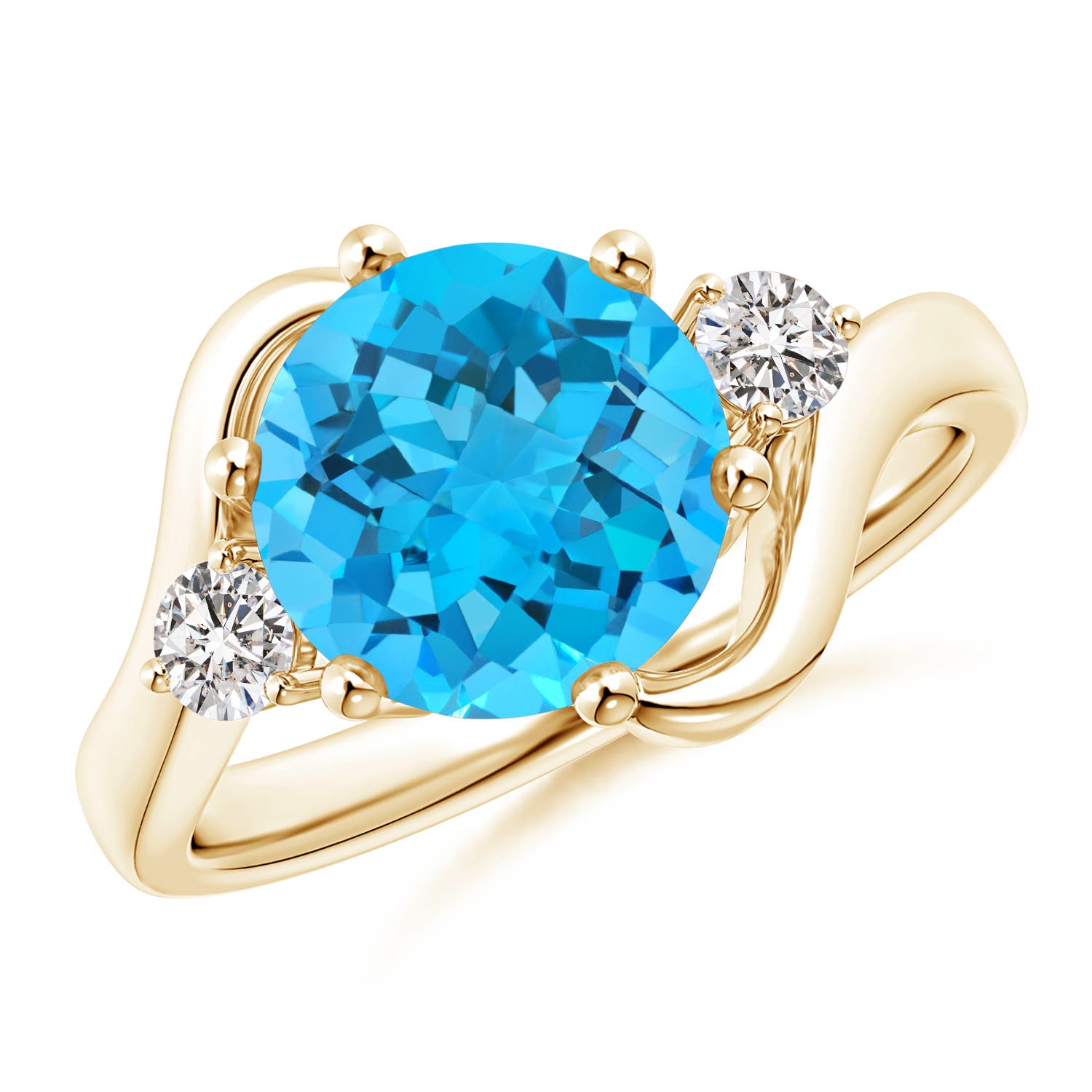 AA - Swiss Blue Topaz / 3.96 CT / 14 KT Yellow Gold