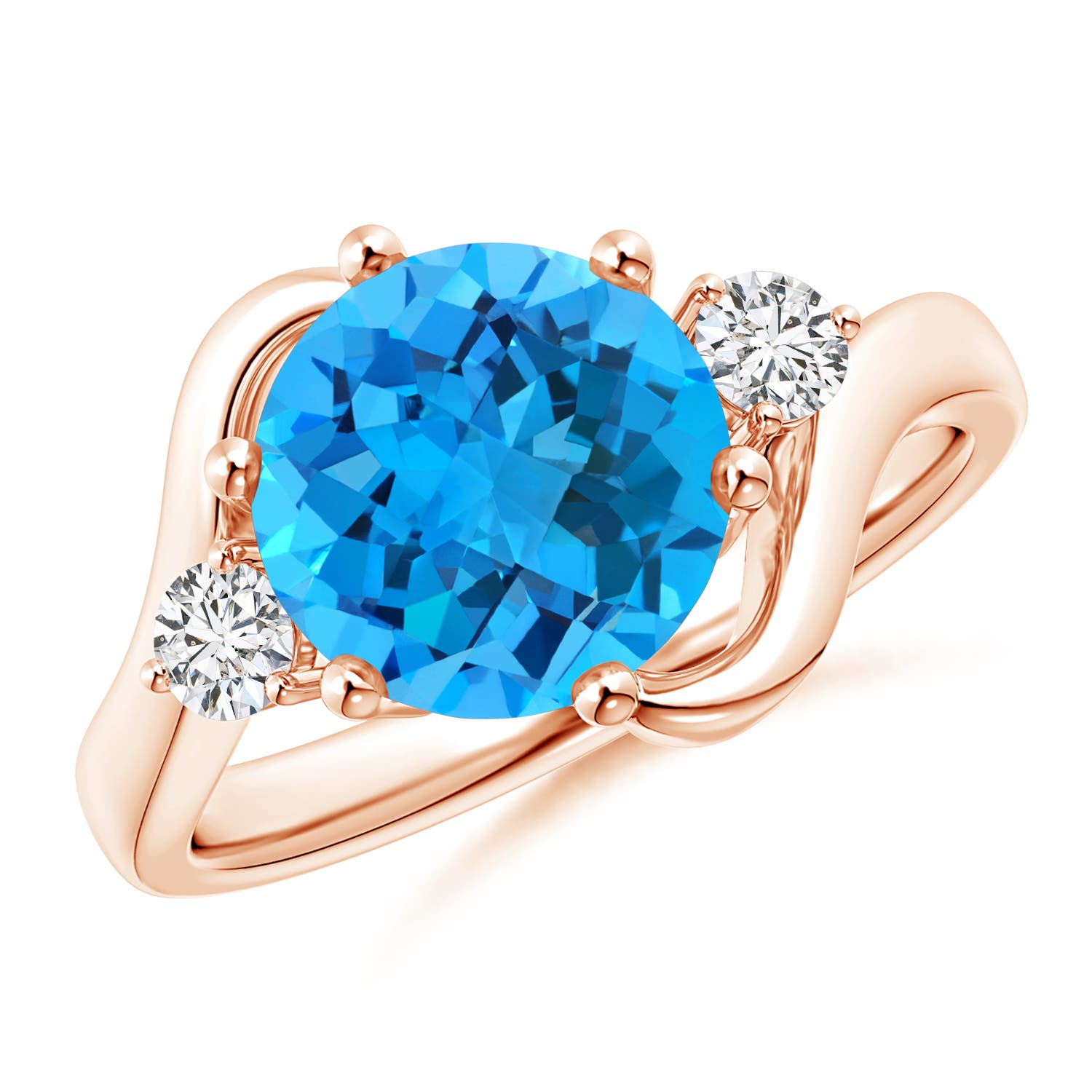 AAA - Swiss Blue Topaz / 3.96 CT / 14 KT Rose Gold