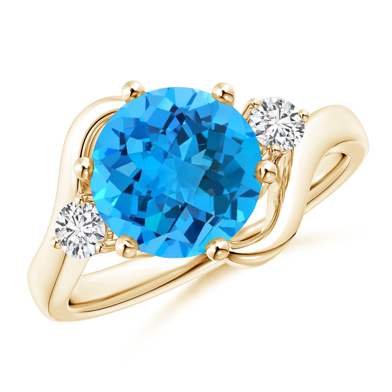 AAA - Swiss Blue Topaz / 3.96 CT / 14 KT Yellow Gold