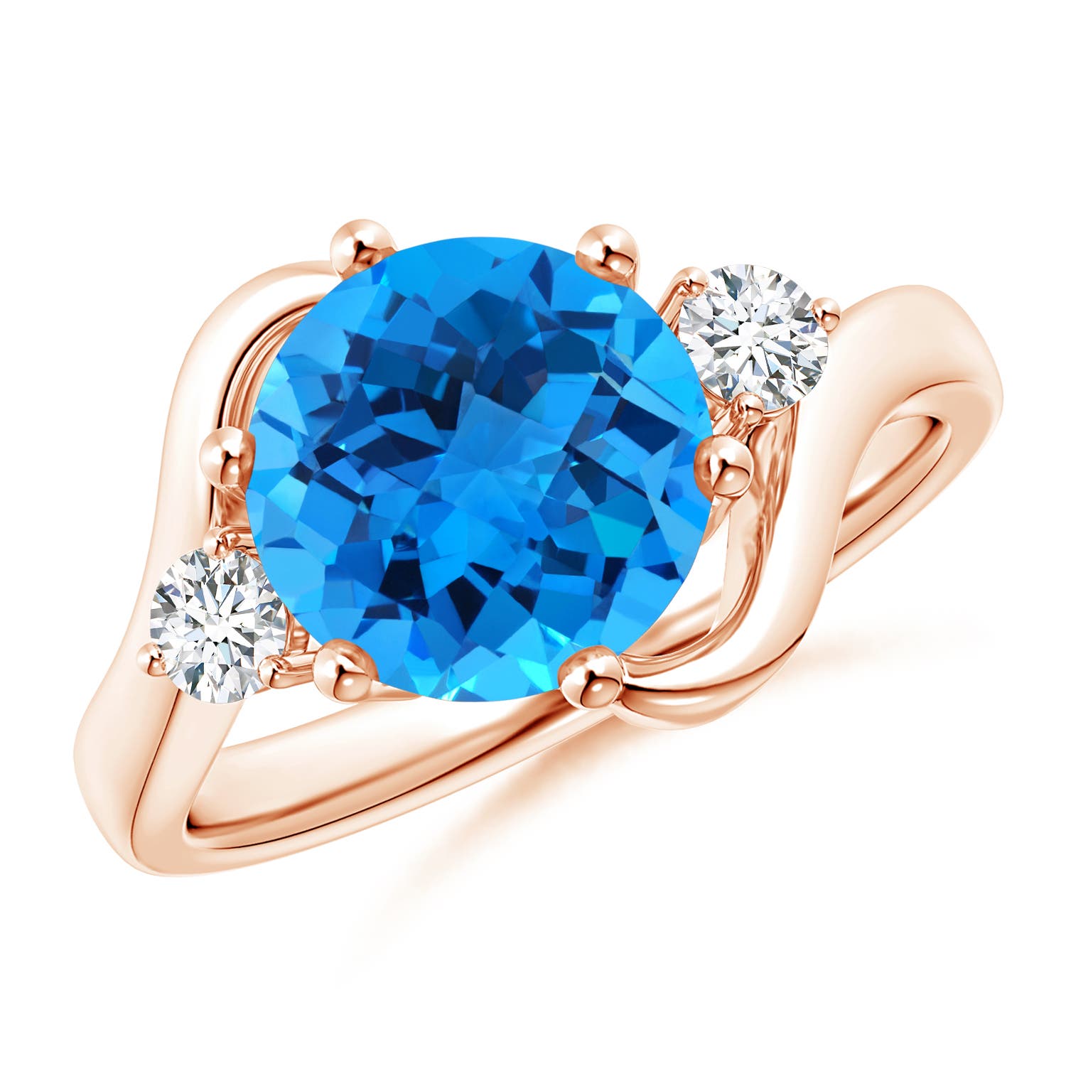 AAAA - Swiss Blue Topaz / 3.96 CT / 14 KT Rose Gold