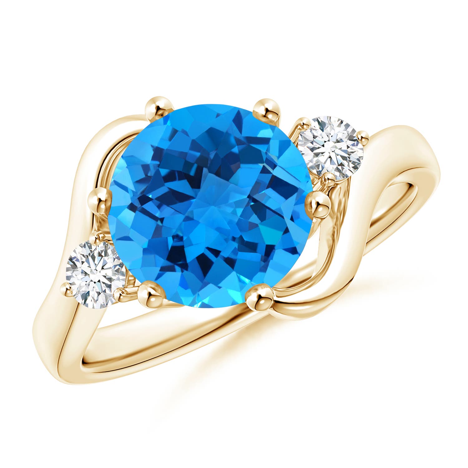 AAAA - Swiss Blue Topaz / 3.96 CT / 14 KT Yellow Gold