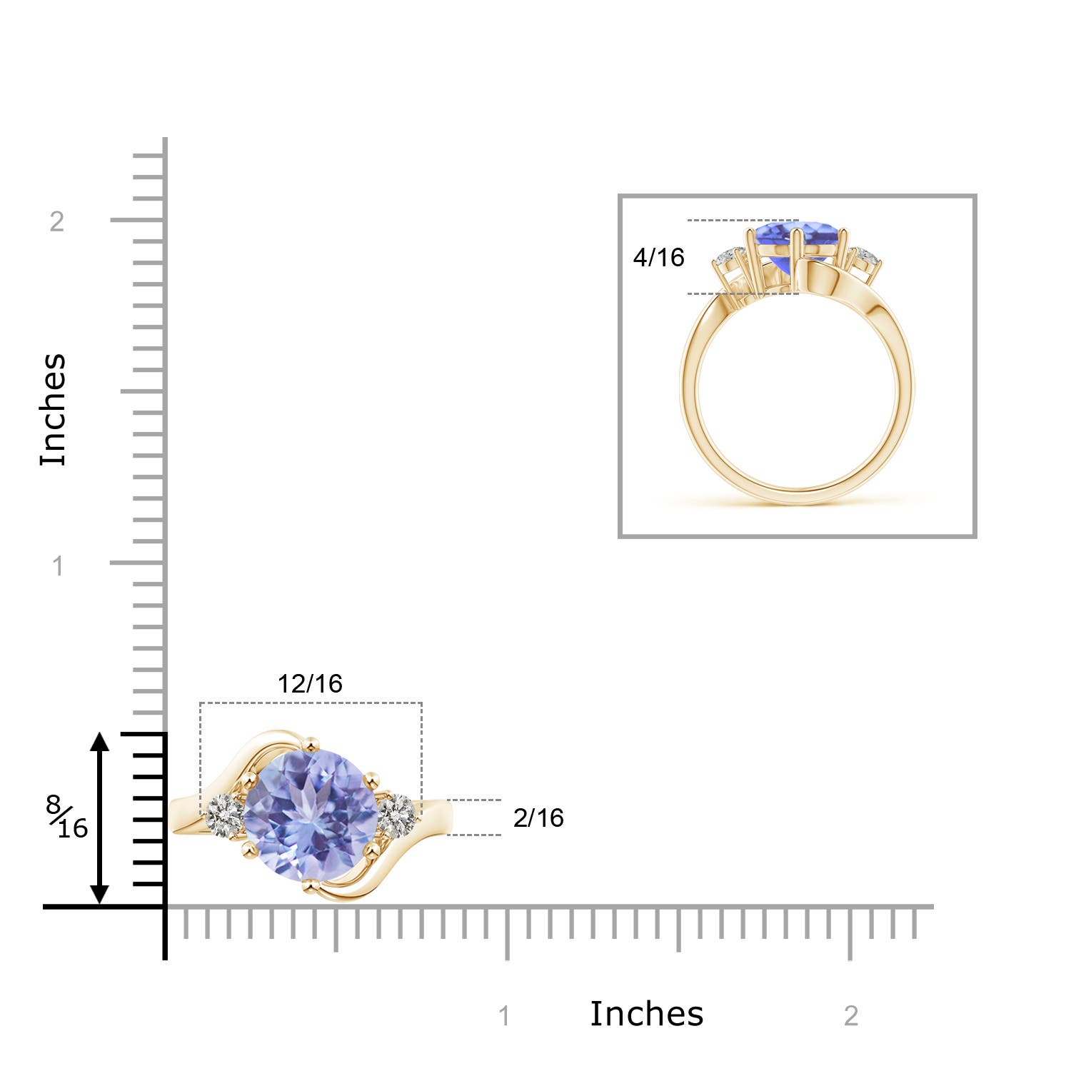 A - Tanzanite / 3.82 CT / 14 KT Yellow Gold