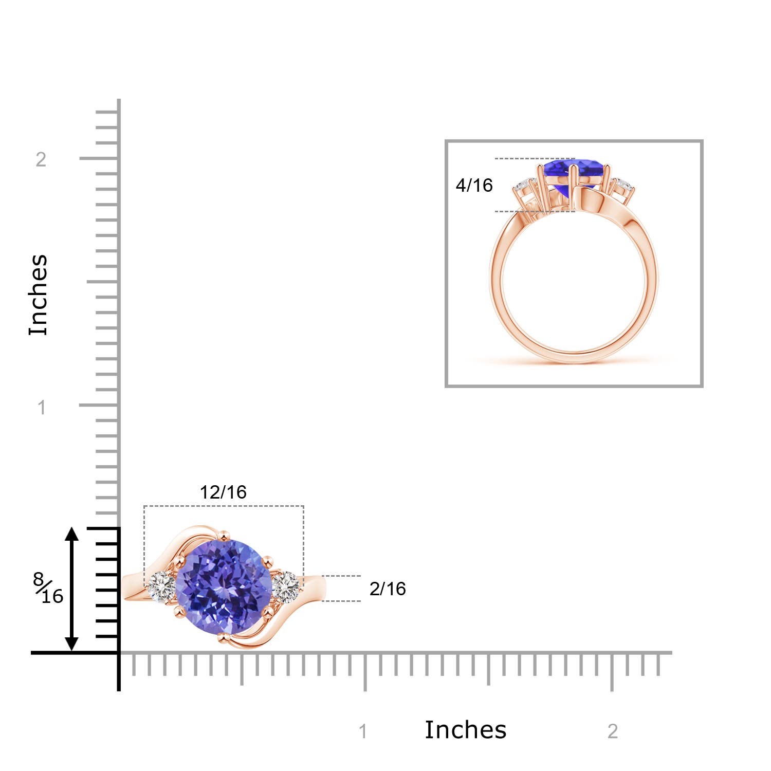 AA - Tanzanite / 3.82 CT / 14 KT Rose Gold