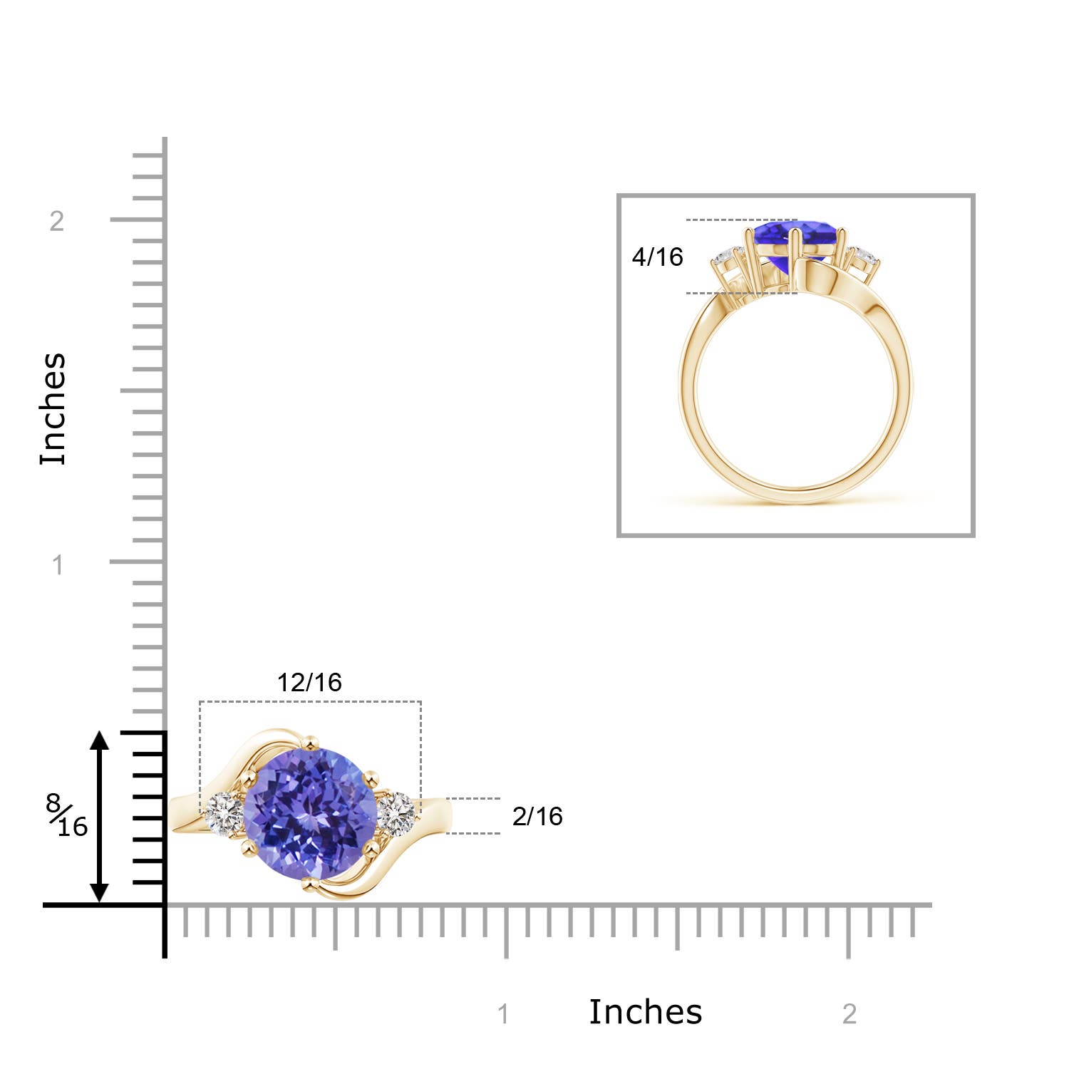 AA - Tanzanite / 3.82 CT / 14 KT Yellow Gold