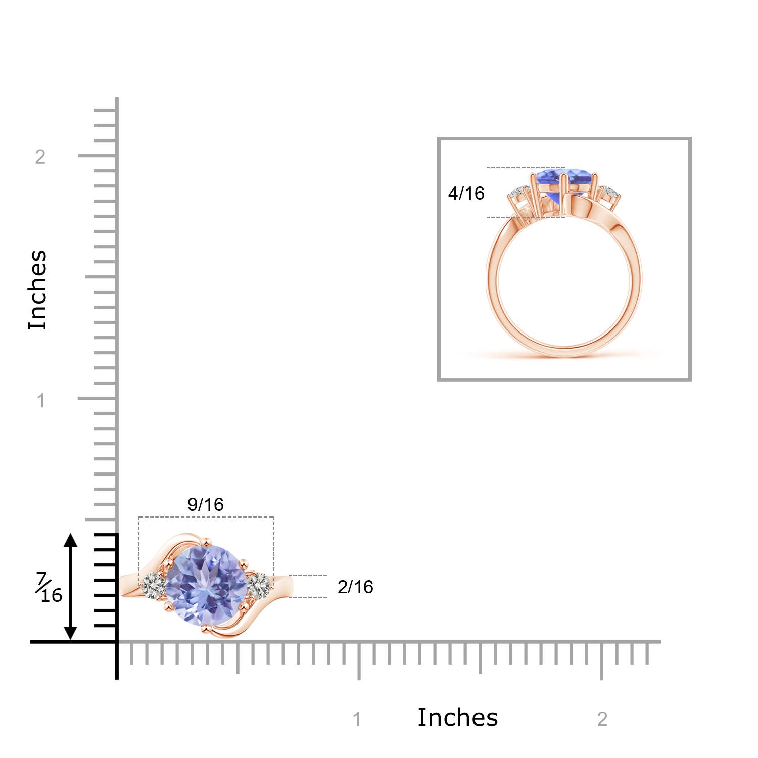 A - Tanzanite / 1.94 CT / 14 KT Rose Gold