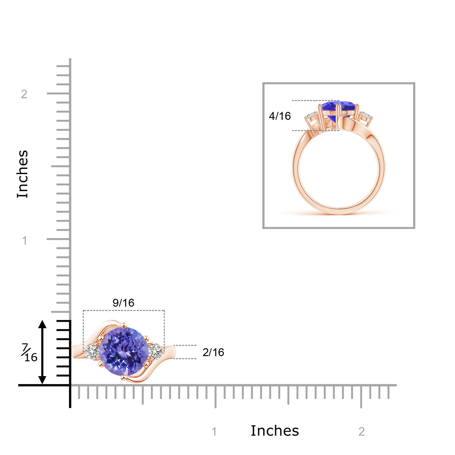 AA - Tanzanite / 1.94 CT / 14 KT Rose Gold