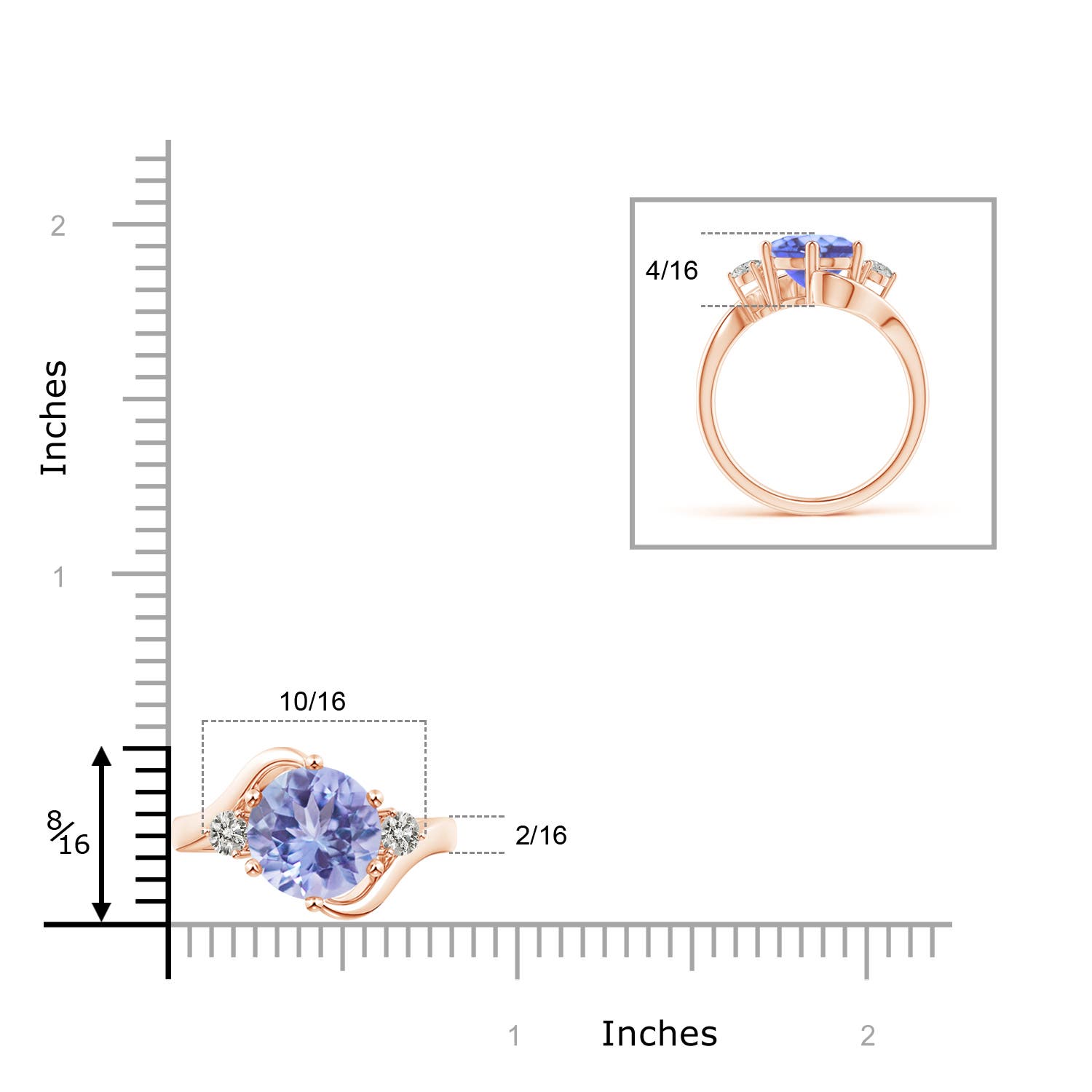 A - Tanzanite / 2.61 CT / 14 KT Rose Gold