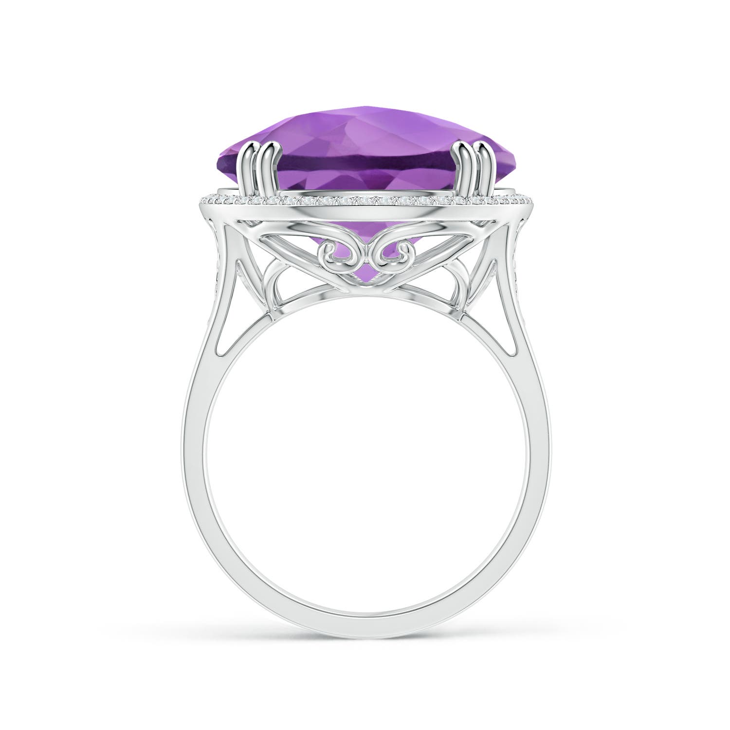 A - Amethyst / 15.18 CT / 14 KT White Gold