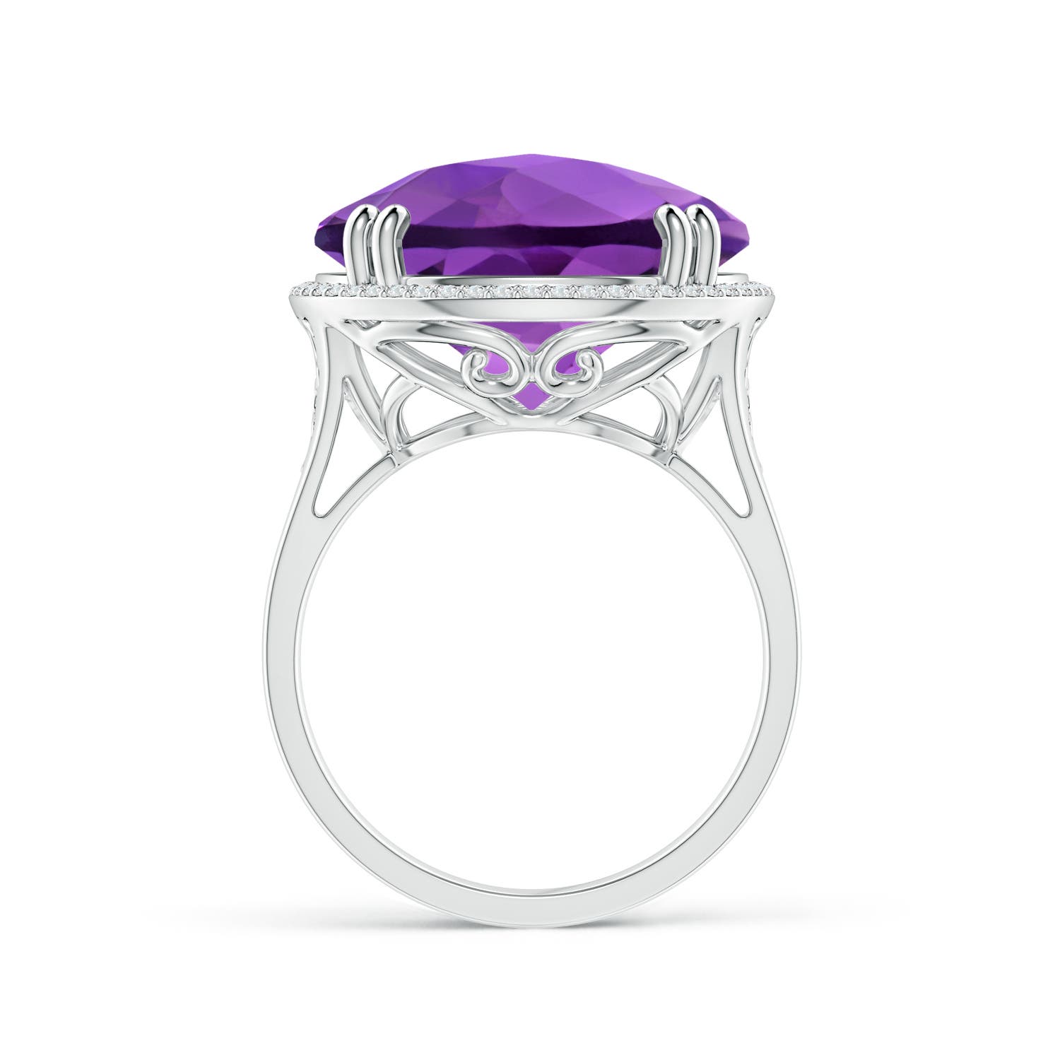 AA - Amethyst / 15.18 CT / 14 KT White Gold