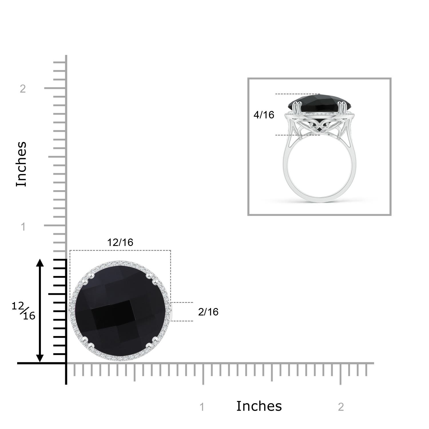 AAA - Black Onyx / 10.16 CT / 14 KT White Gold