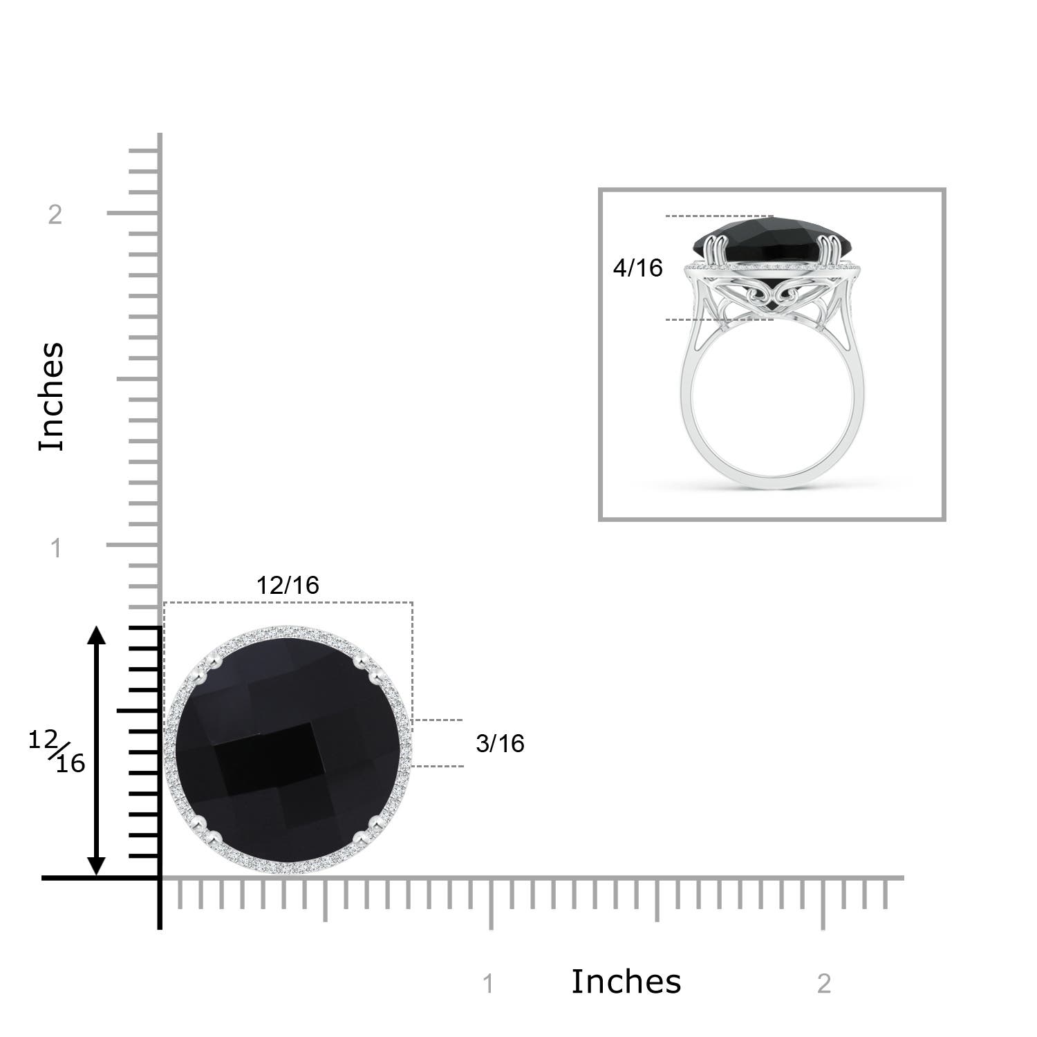 AAA - Black Onyx / 12.21 CT / 14 KT White Gold