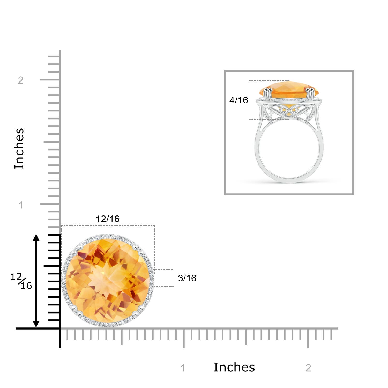 A - Citrine / 14.71 CT / 14 KT White Gold