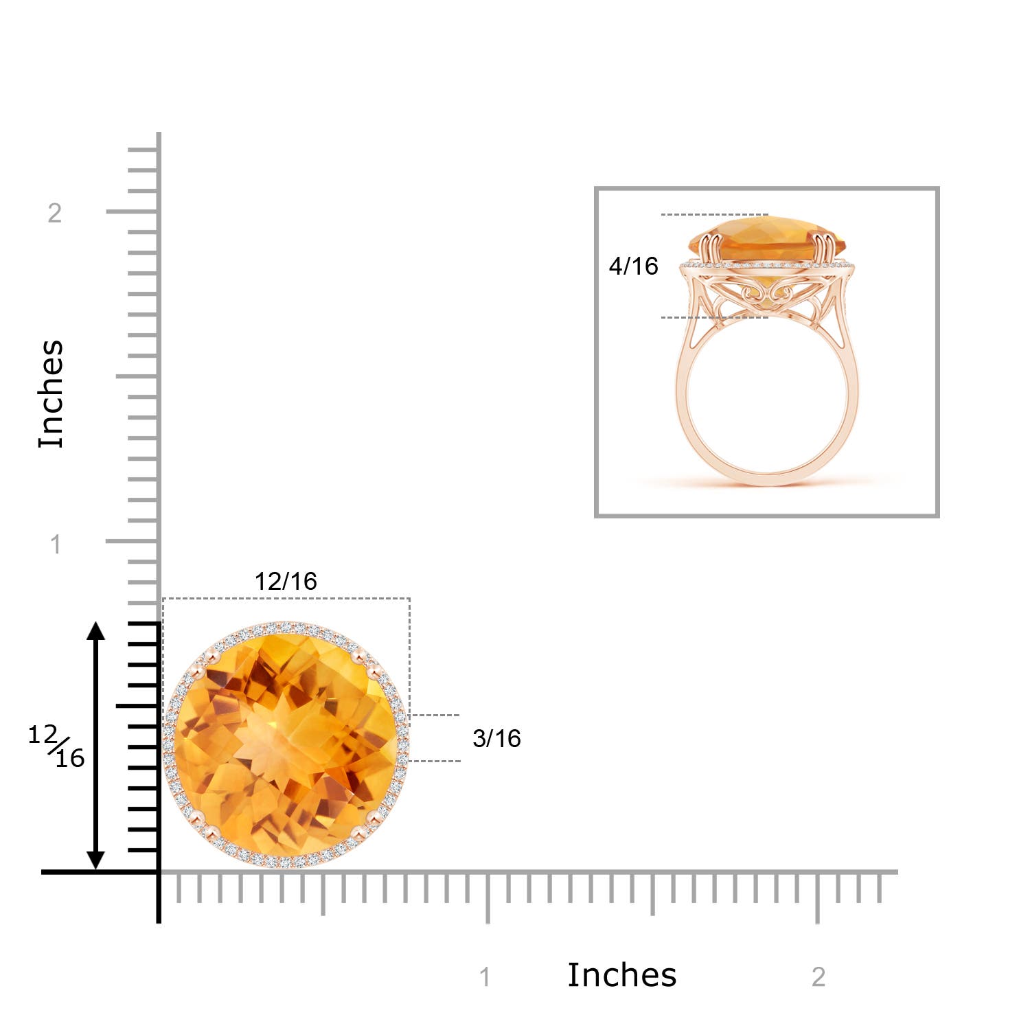 AA - Citrine / 14.71 CT / 14 KT Rose Gold