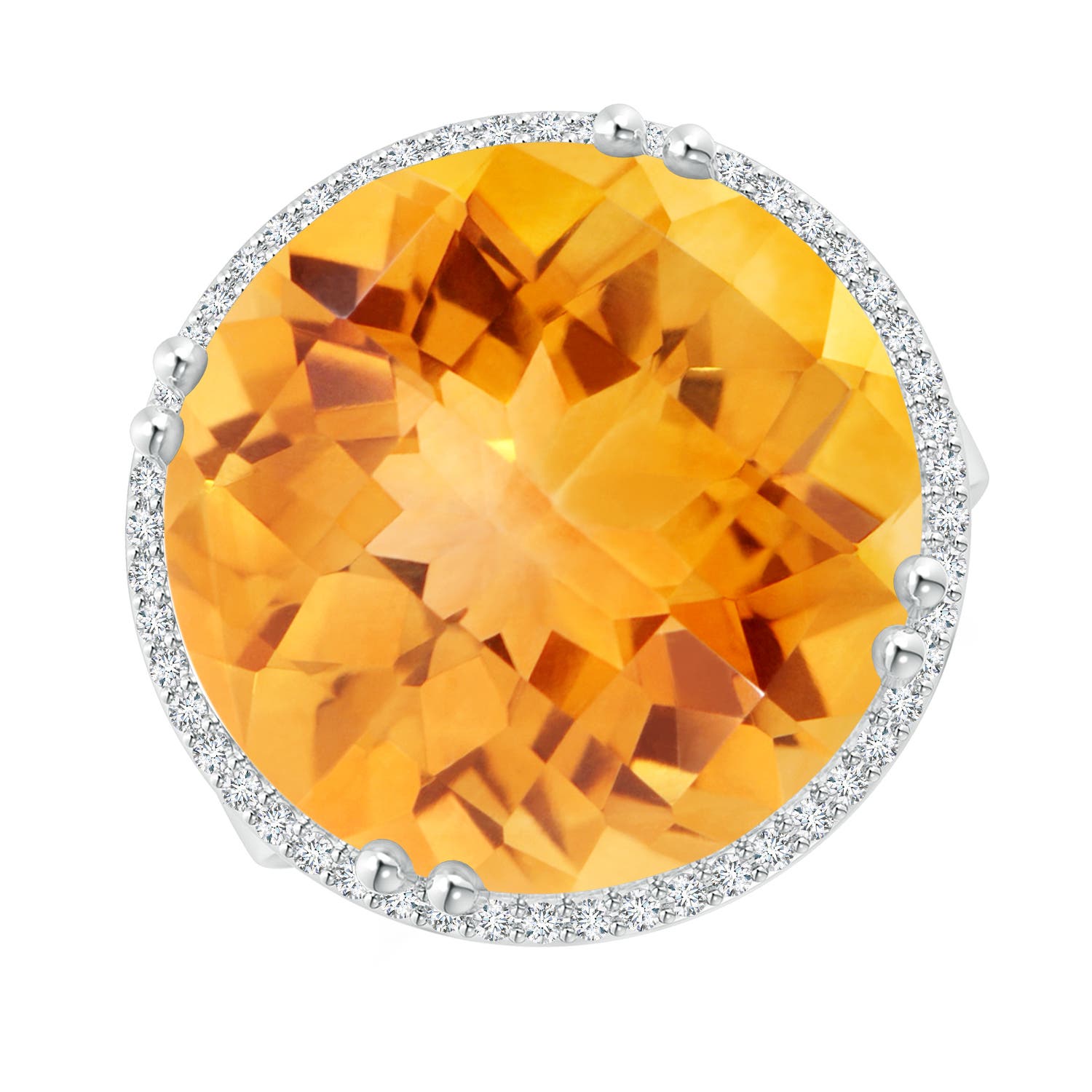 AA - Citrine / 14.71 CT / 14 KT White Gold