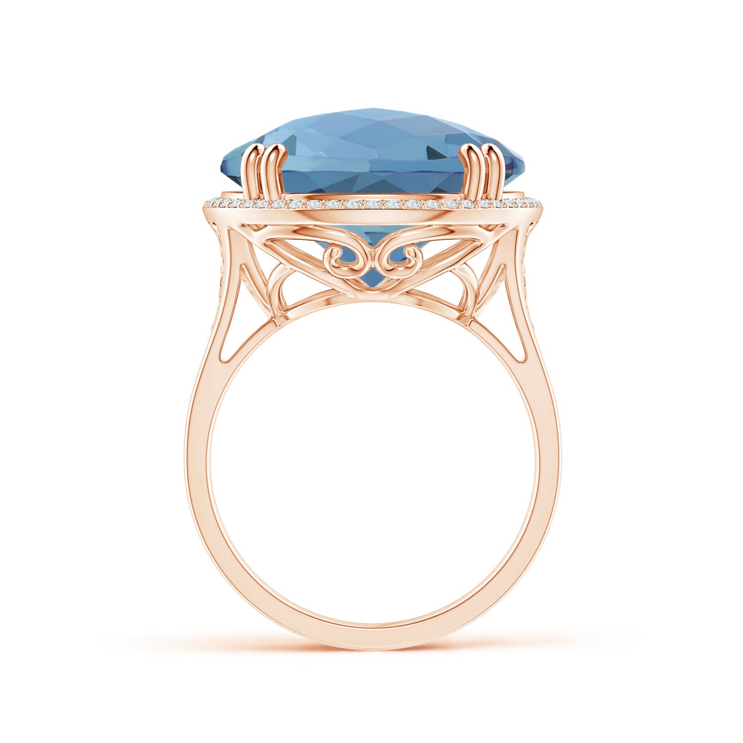 A - London Blue Topaz / 16.66 CT / 14 KT Rose Gold