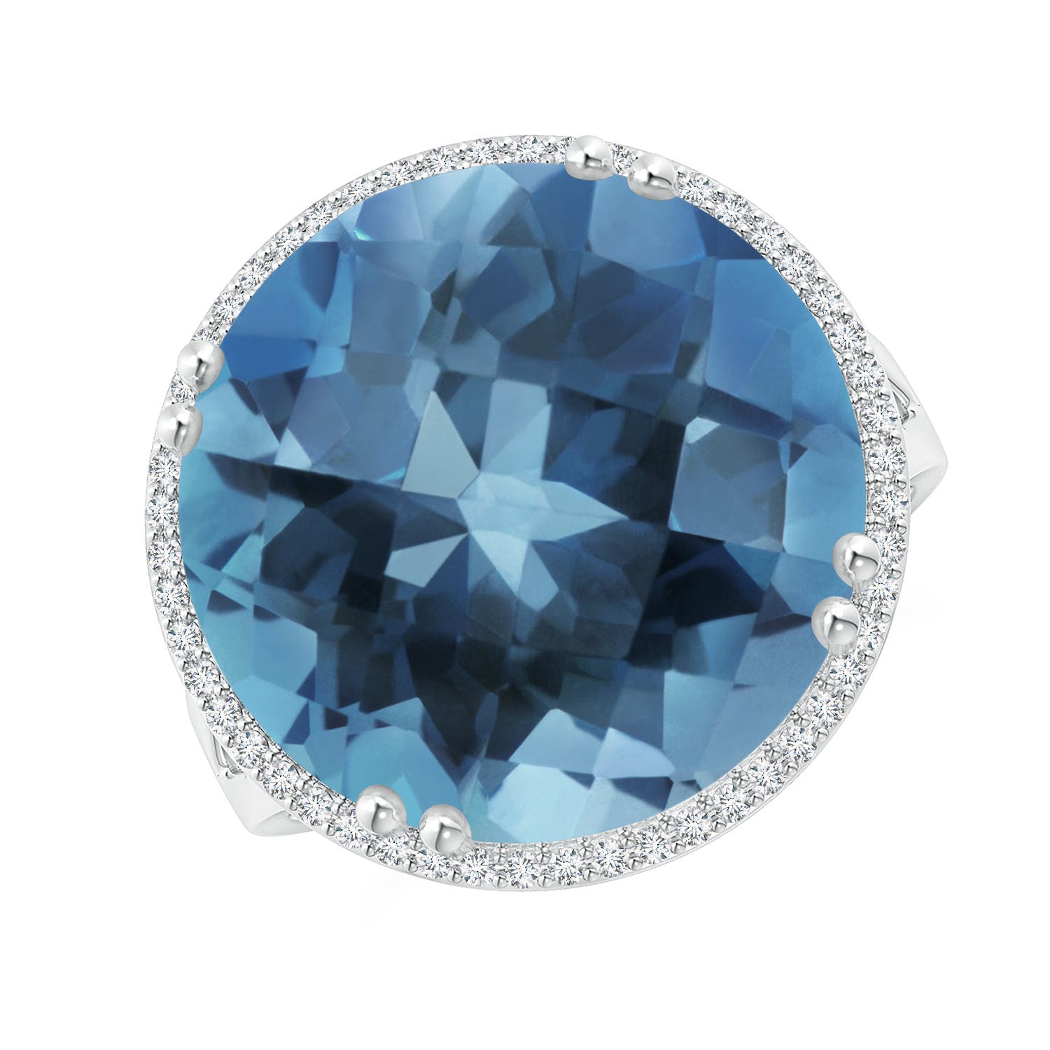 A - London Blue Topaz / 16.66 CT / 14 KT White Gold