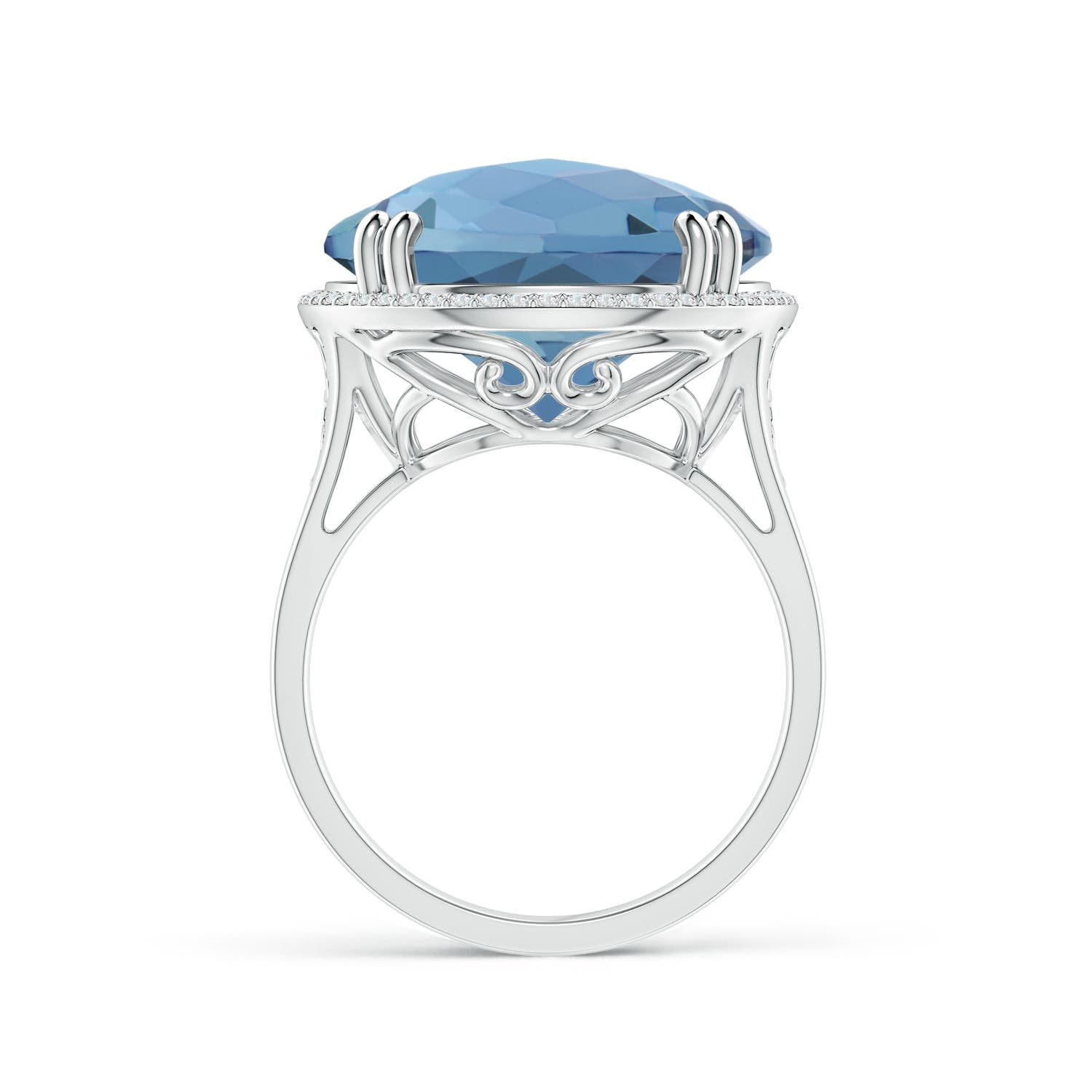 A - London Blue Topaz / 16.66 CT / 14 KT White Gold