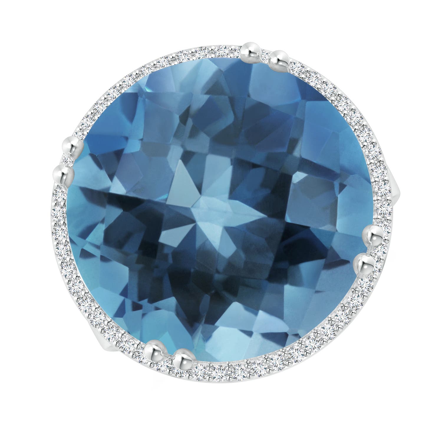 A - London Blue Topaz / 20.21 CT / 14 KT White Gold