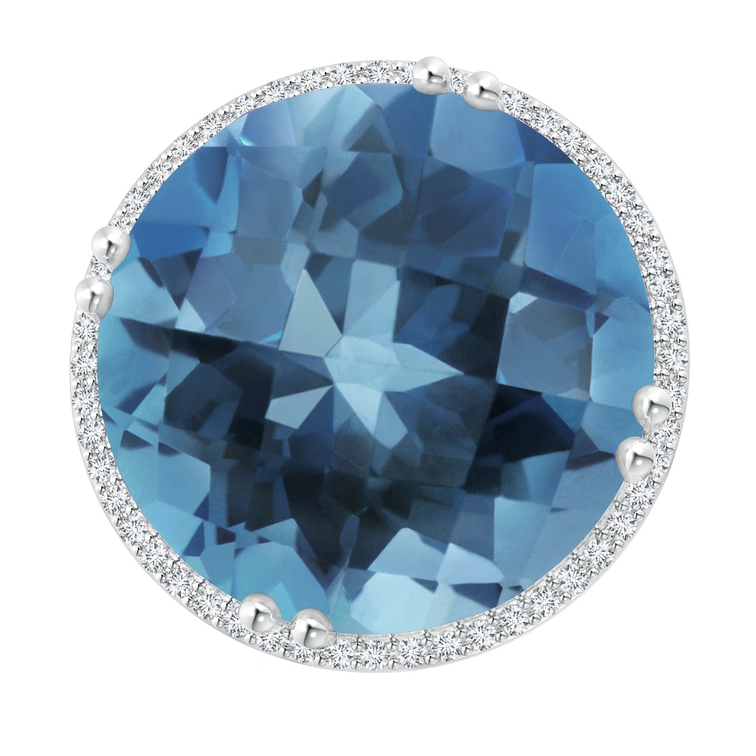 A - London Blue Topaz / 24.26 CT / 14 KT White Gold