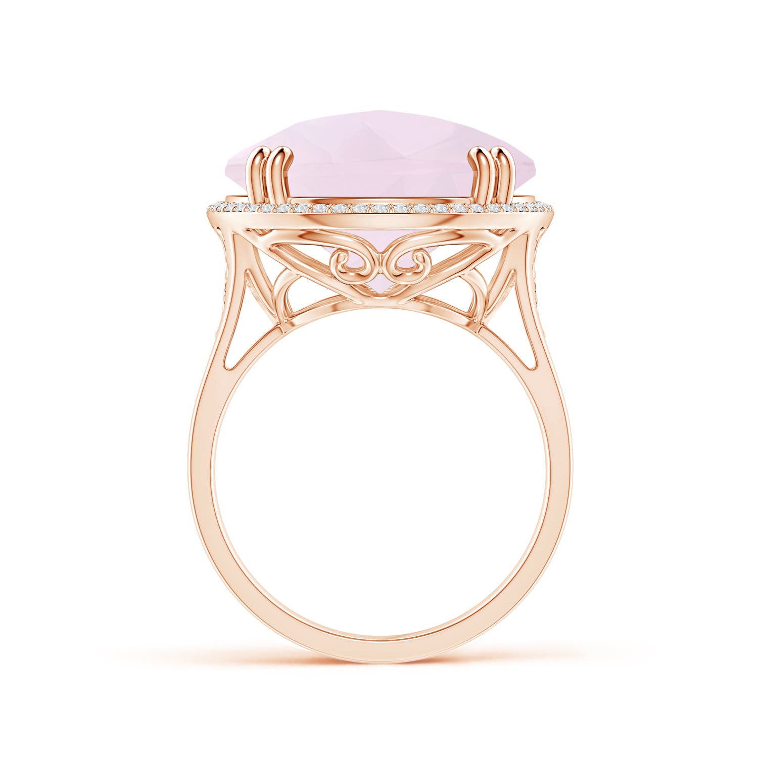 A - Rose Quartz / 12.16 CT / 14 KT Rose Gold