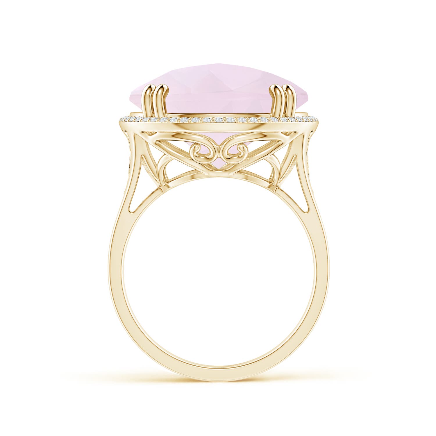 A - Rose Quartz / 12.16 CT / 14 KT Yellow Gold